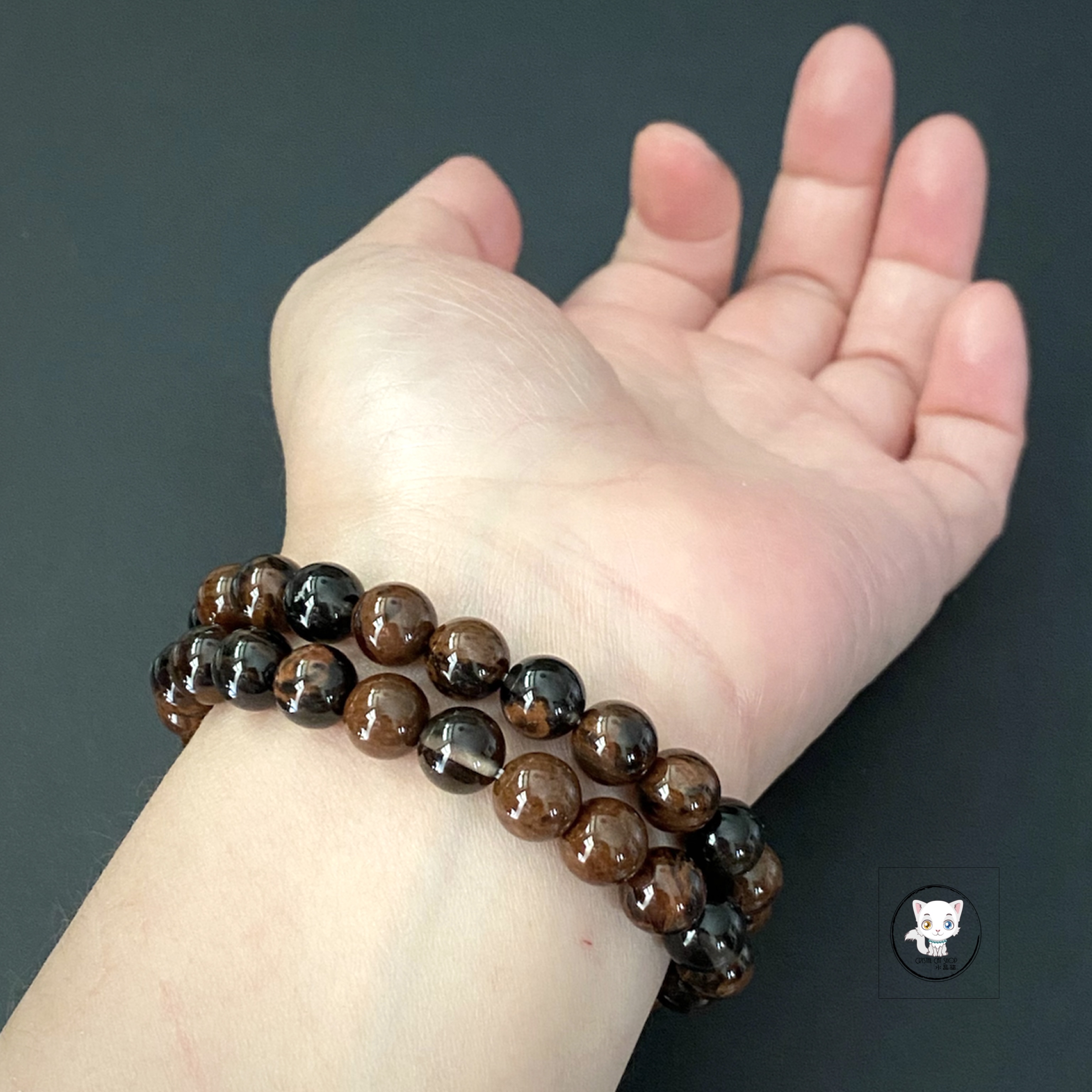 天然火紅黑曜石手鏈 8.5mm