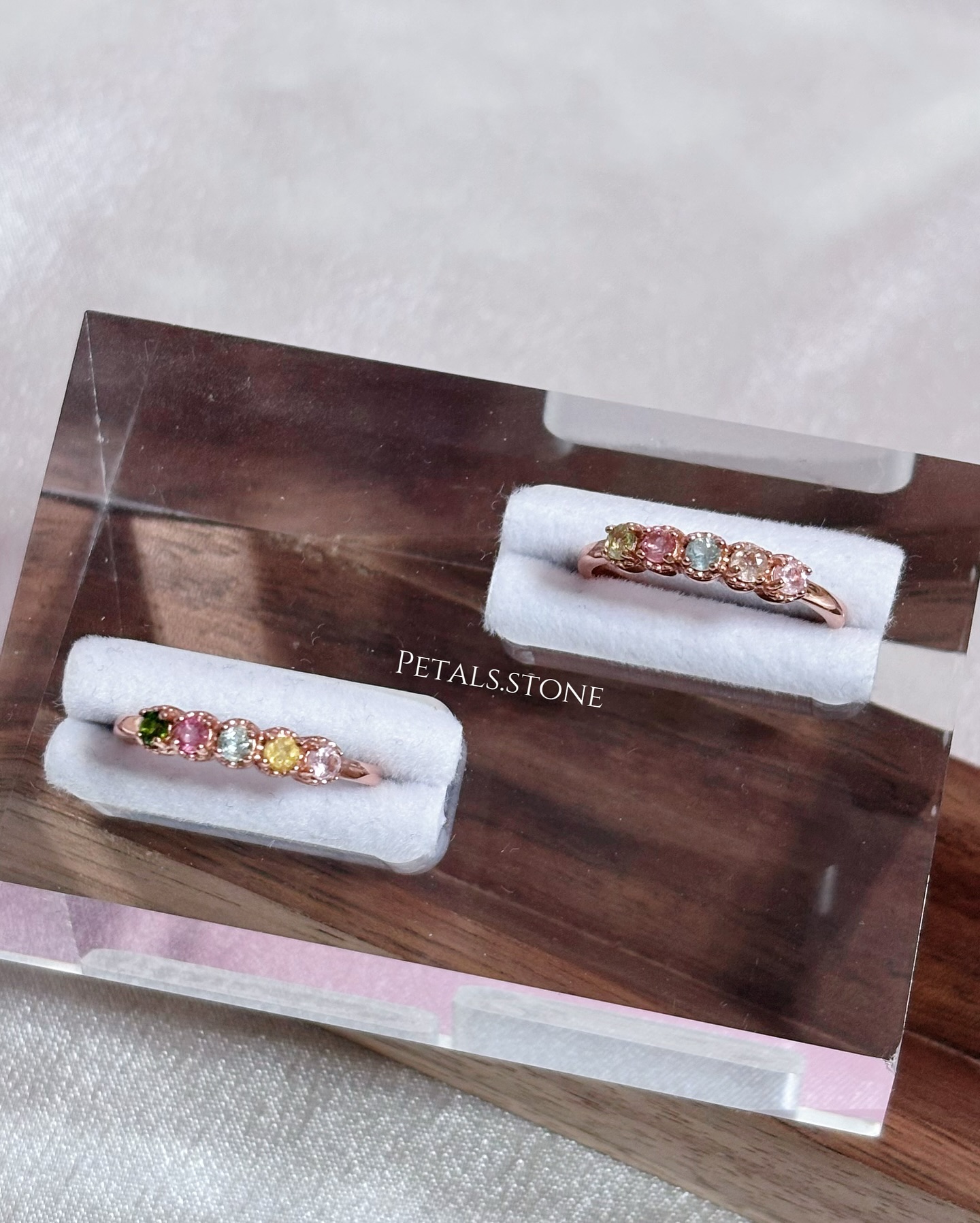 Rose-Gold Tourmaline Rainbow Rings🌈  
