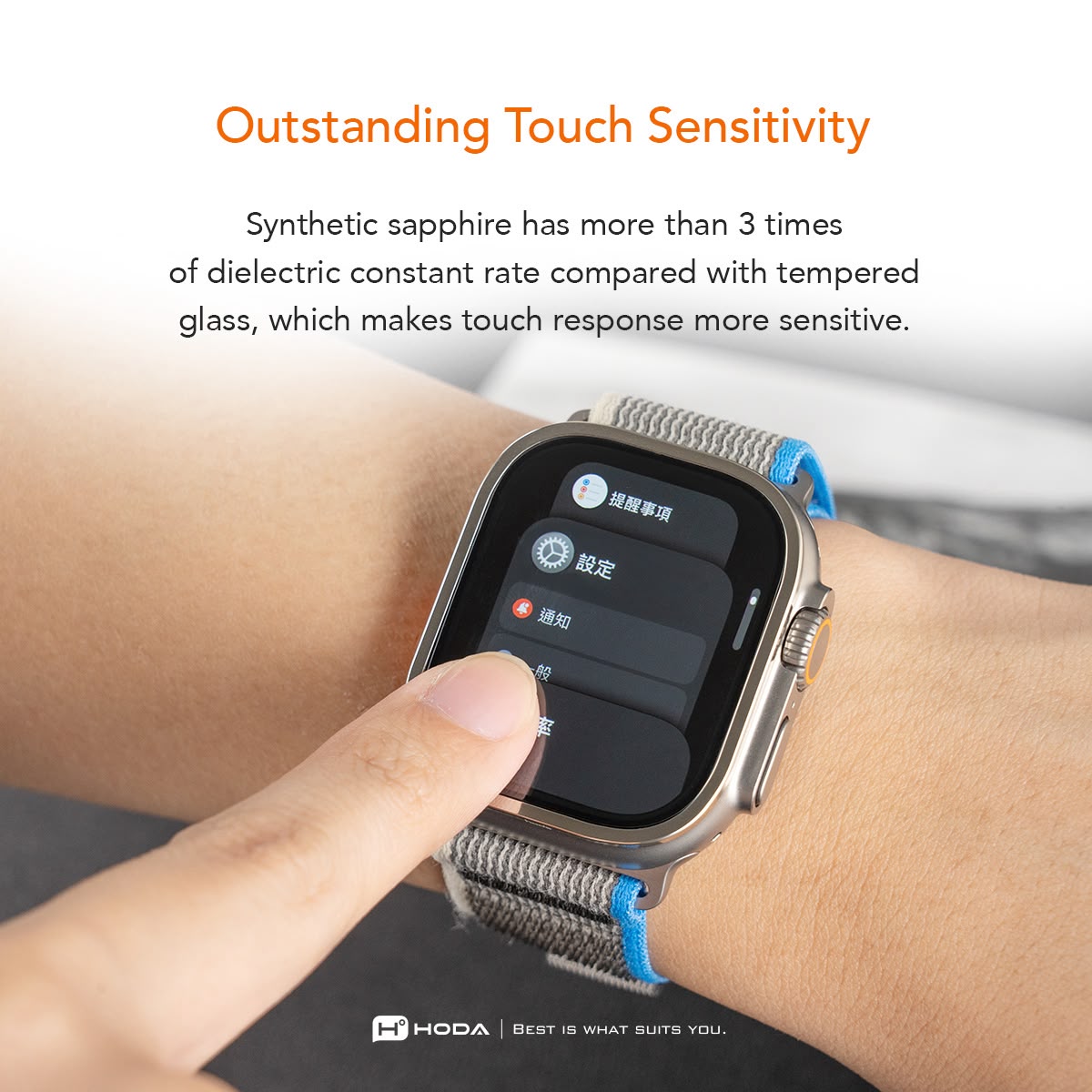HODA Apple Watch Ultra 1 / 2 / 3 49mm 藍寶石螢幕保護貼 鈦合金保護框