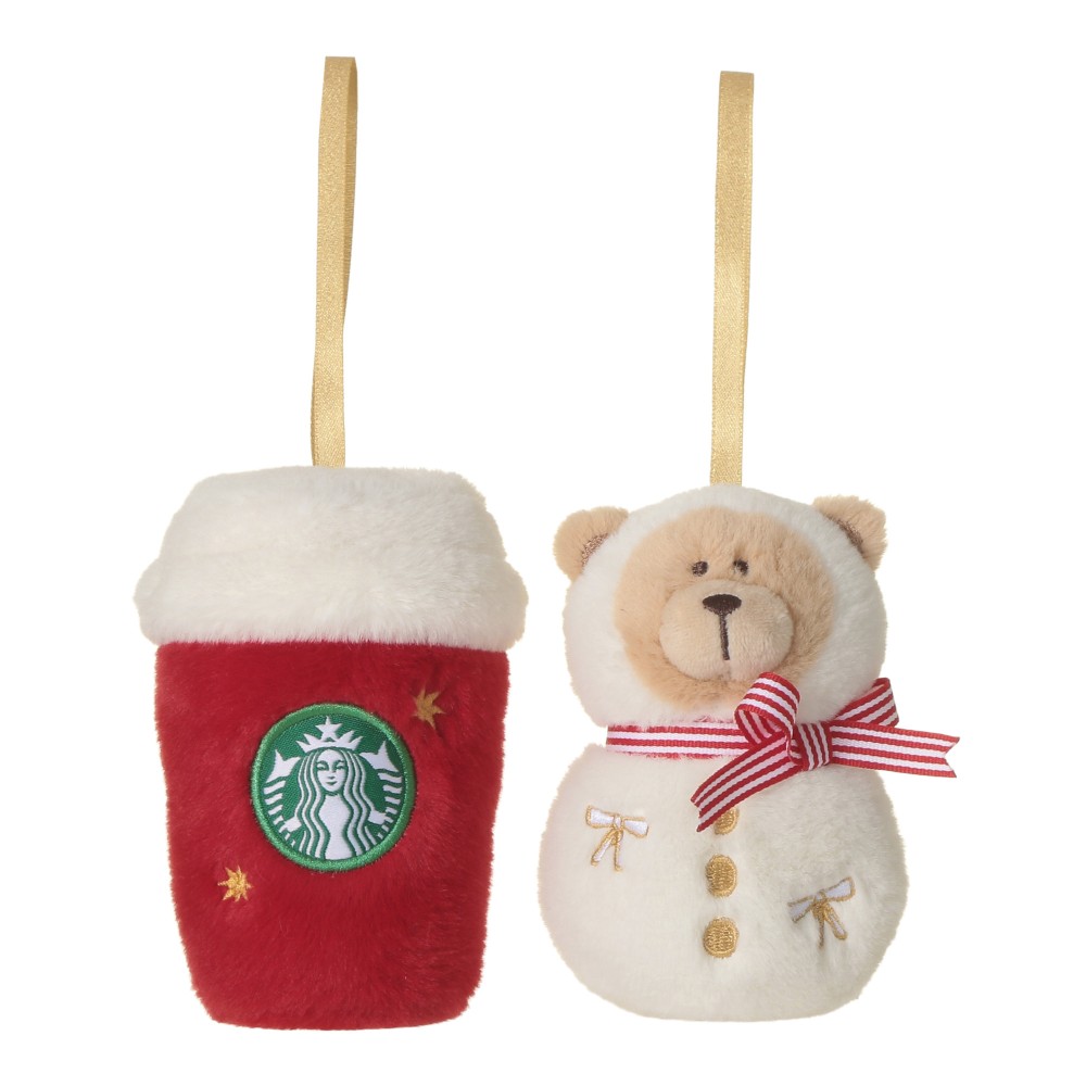 《日本 🇯🇵 STARBUCKS Colors of Holiday 聖誕系列》Bearista 雪人&咖啡杯毛絨掛飾套裝