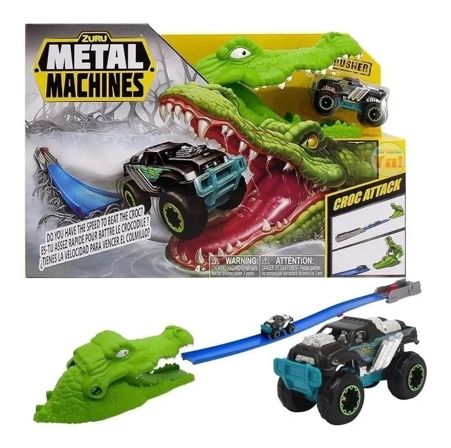ZURU Metal Machines 鱷魚攻擊賽道玩具 小車發射器 賽車軌道 兒童車仔玩具