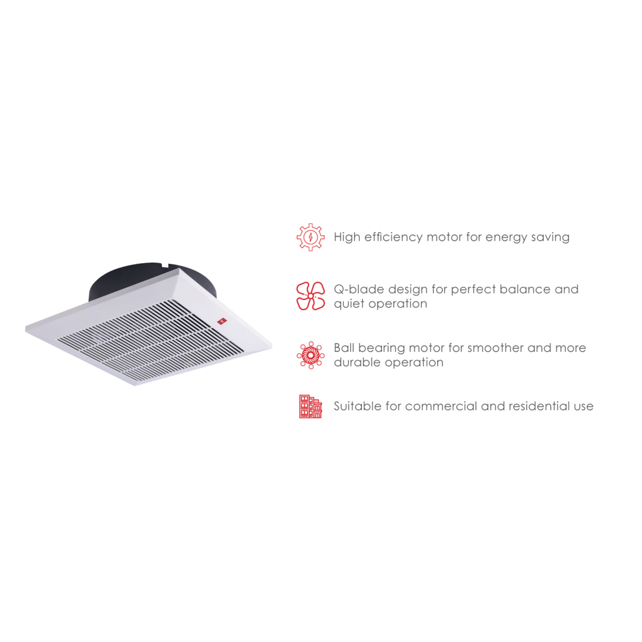 KDK 10" Ceiling Mount Ventilating Fan (25TGQ7)