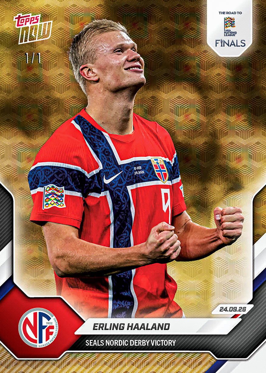 Erling Haaland - 2026-27 UEFA Nations League Topps NOW® #1 北歐打吡奠勝卡【團購】