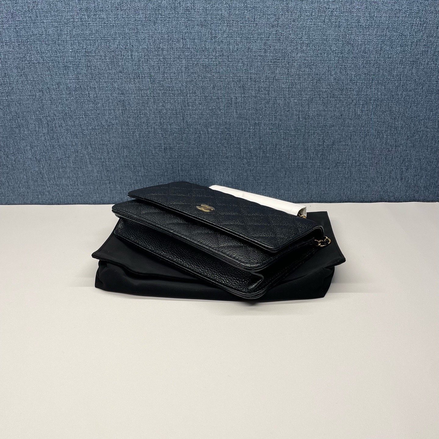 【預訂貨品】閒置新⭐️ 芯片款👜 CHANEL黑金荔枝皮WOC