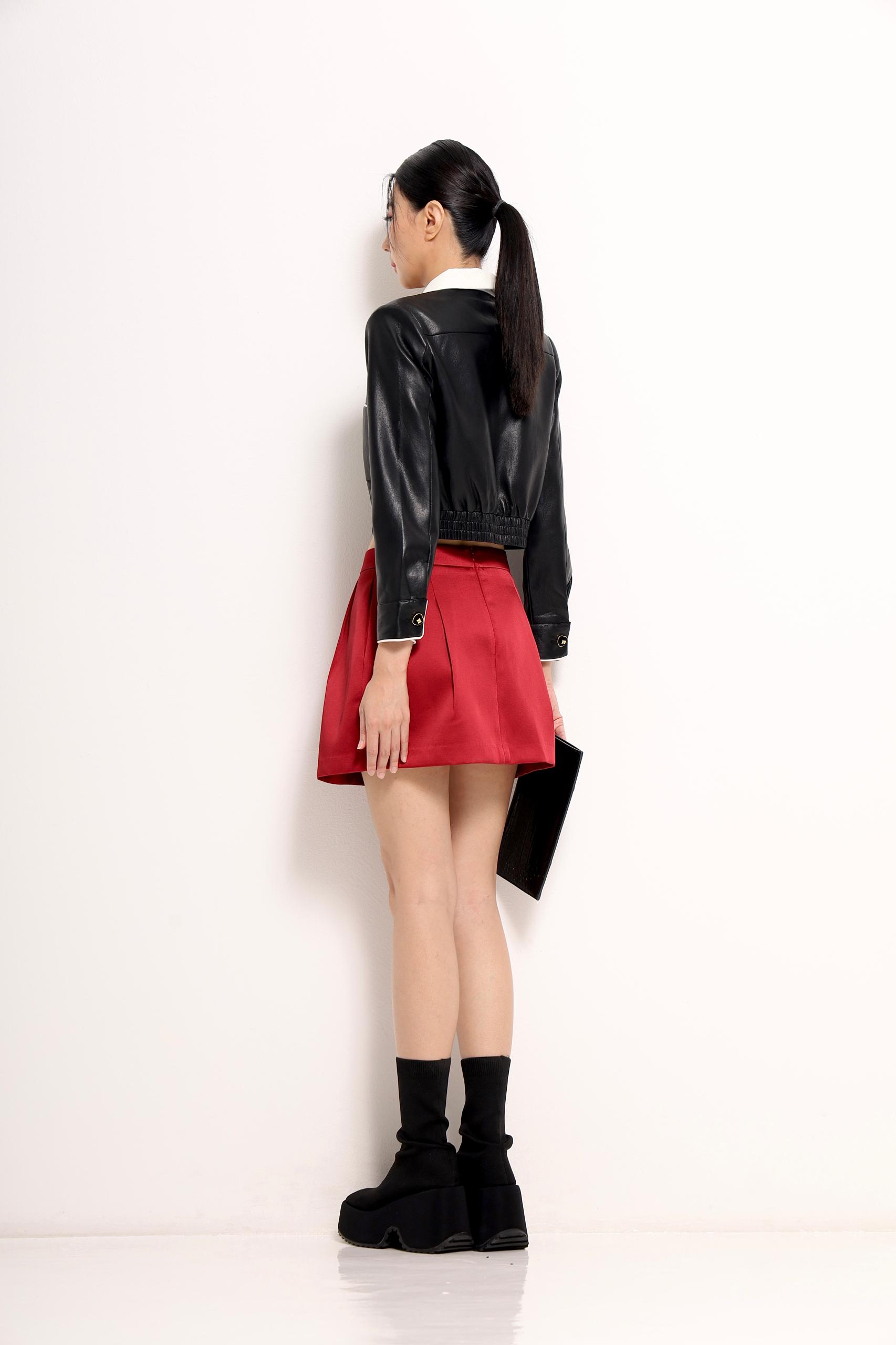 CB2711 COLLAR LONG SLLV CROP JACKET