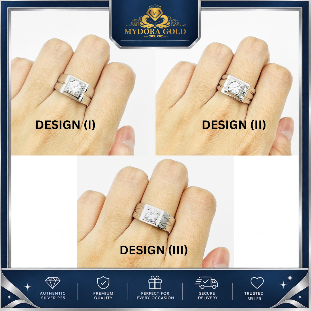 MYDORA 925 Silver Ring - Cincin Imperial Edge Collection