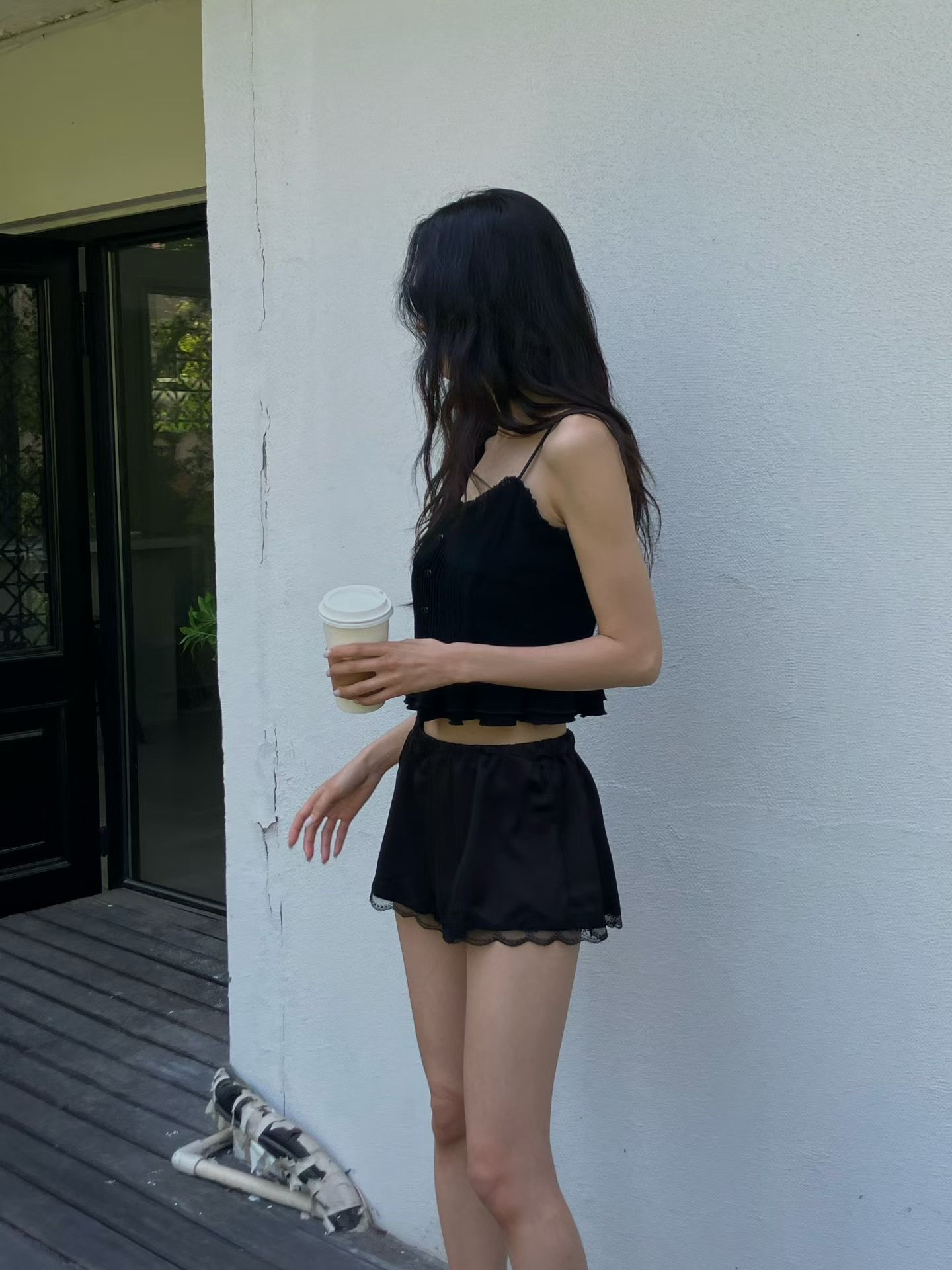 LACE-TRIM LOUNGE SHORTS
