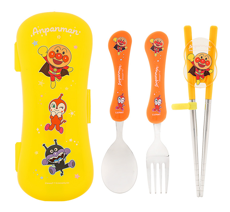 【預訂】韓國直送 麵包超人 Anpanman 不銹鋼學習筷餐具 4 件套