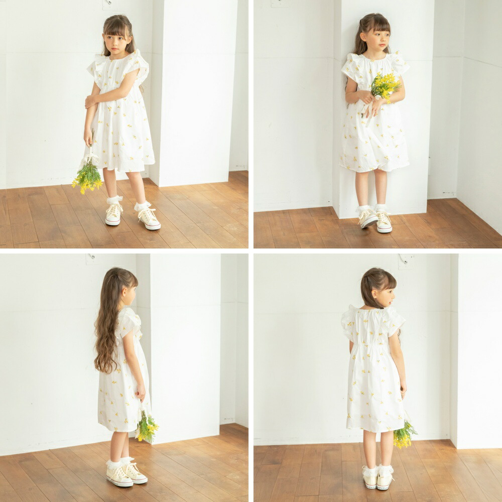 🆕【⭐訂購⭐】🇯🇵日本直送🌀花卉刺繡 優雅 荷葉邊袖 連身裙［2款選］🌀[ELBA-0156][260321]