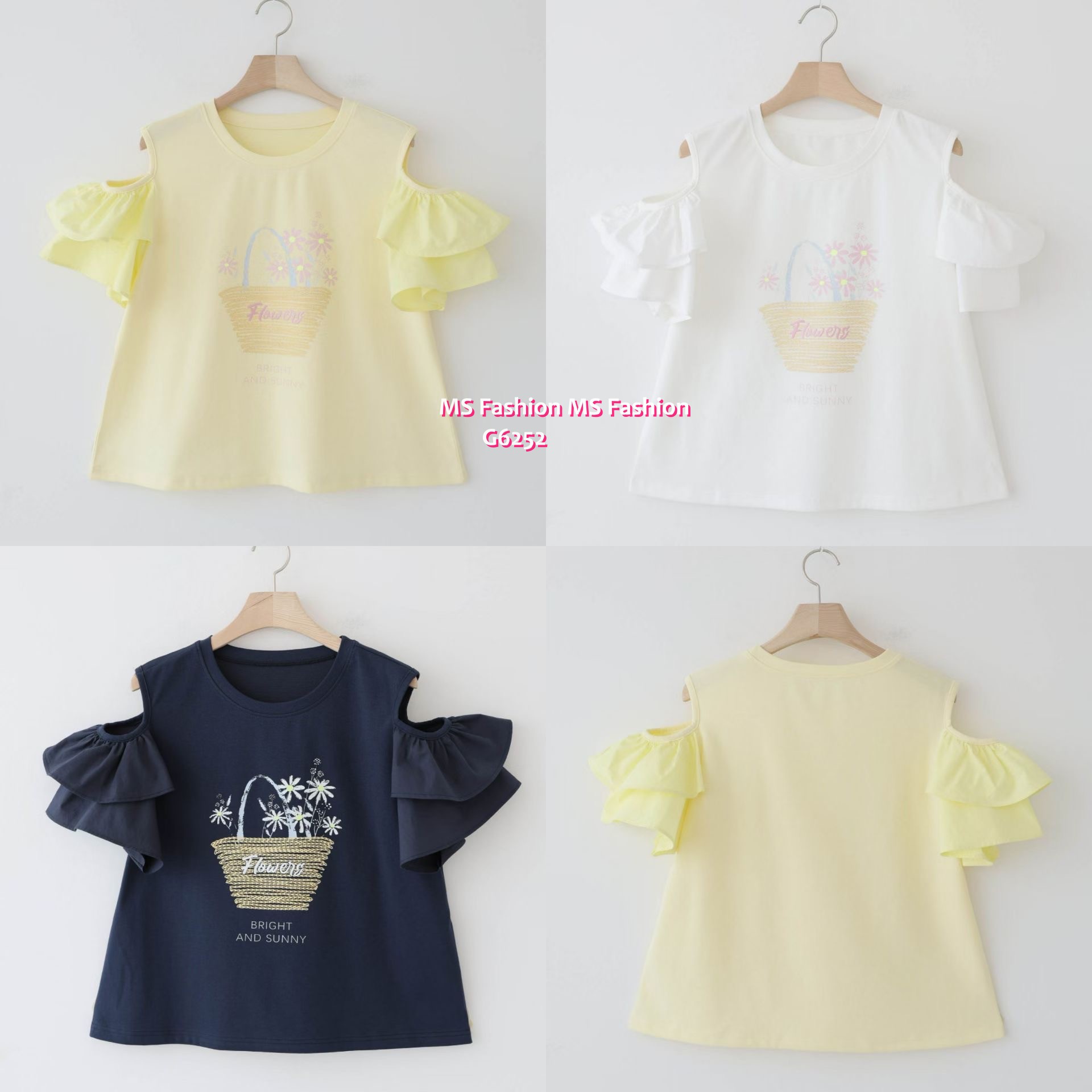 G6252 韓國🇰🇷靚print露肩top