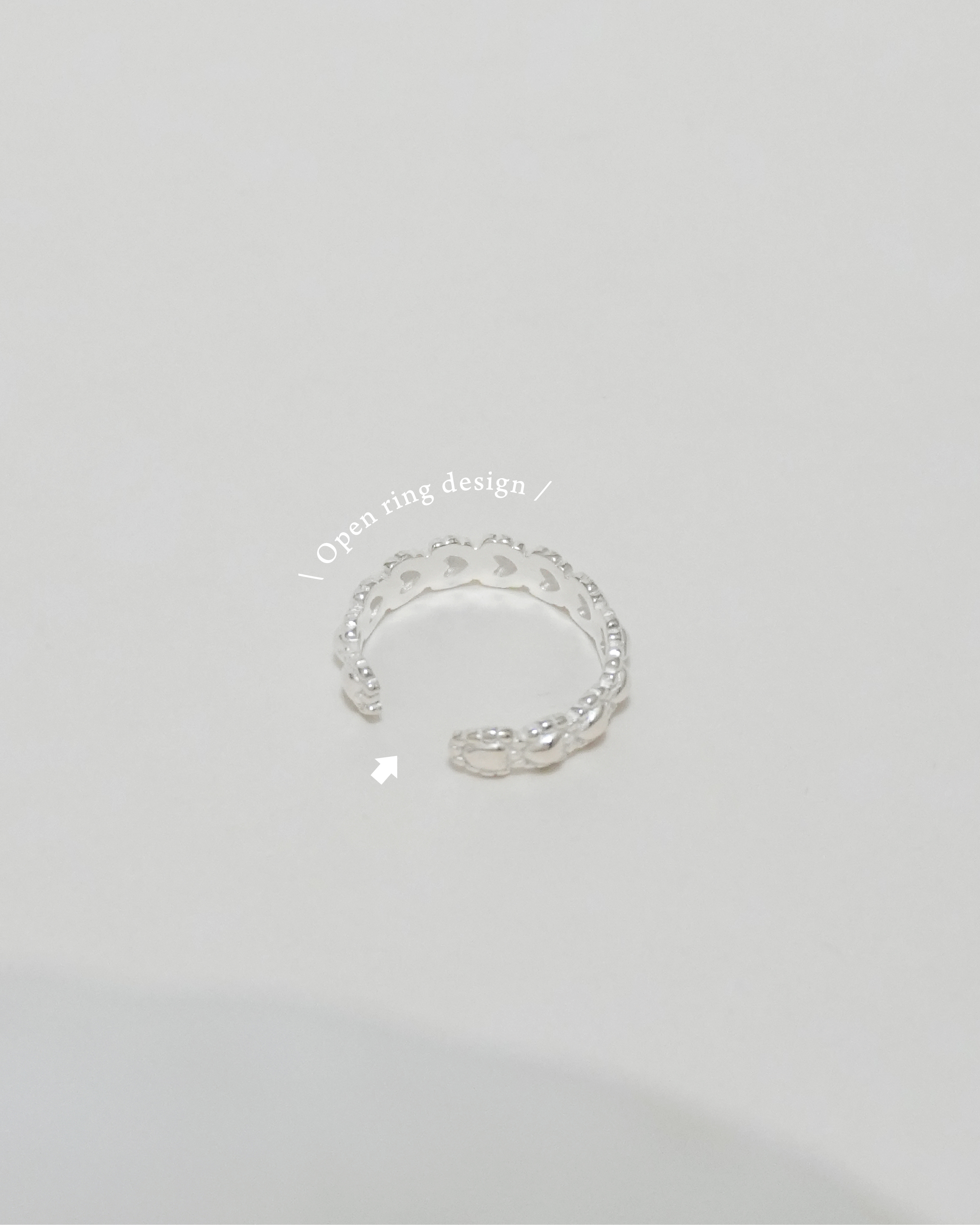 Cloud-Bead Heart Ring