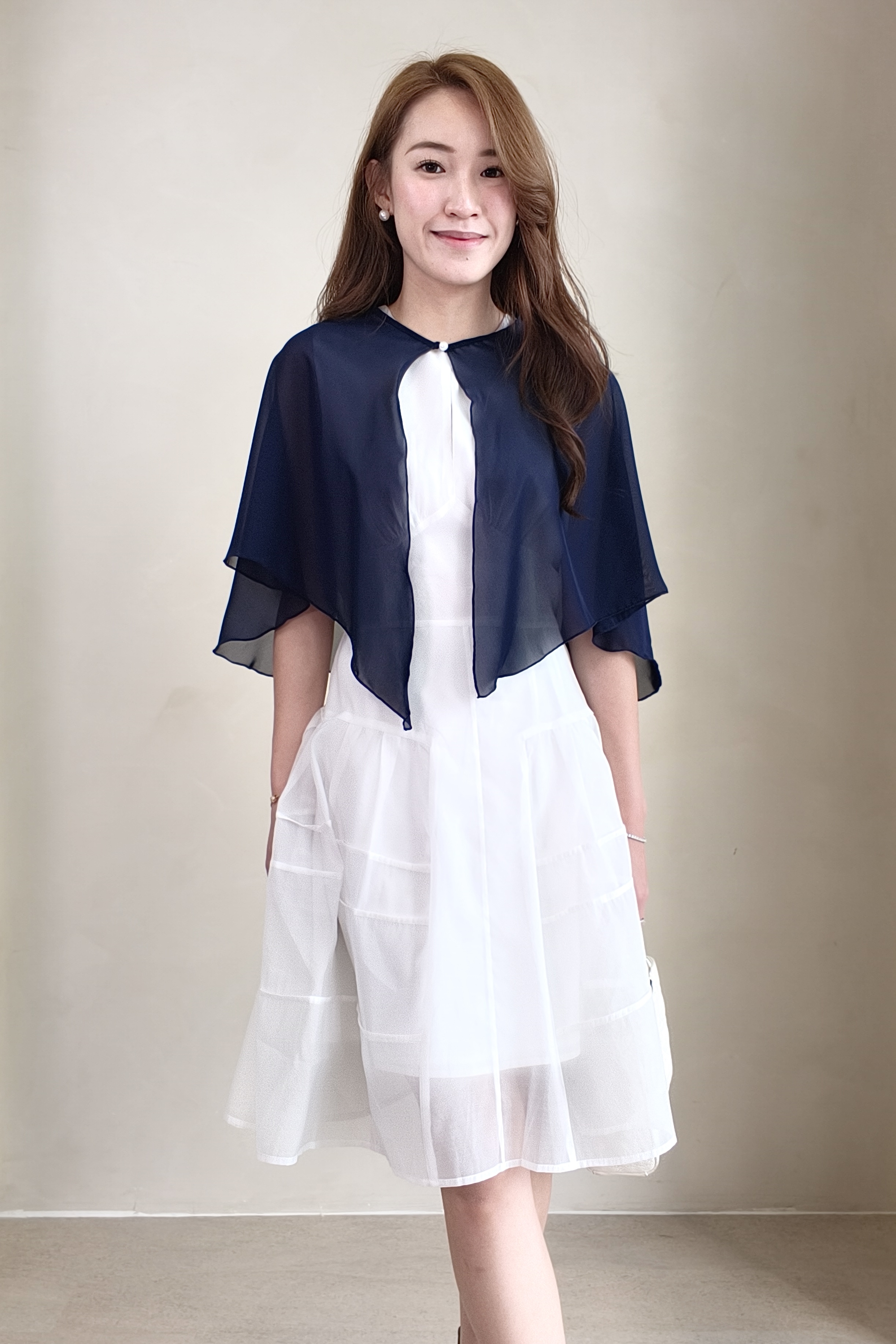 R3033 Celeste Chiffon Cape Cardigan