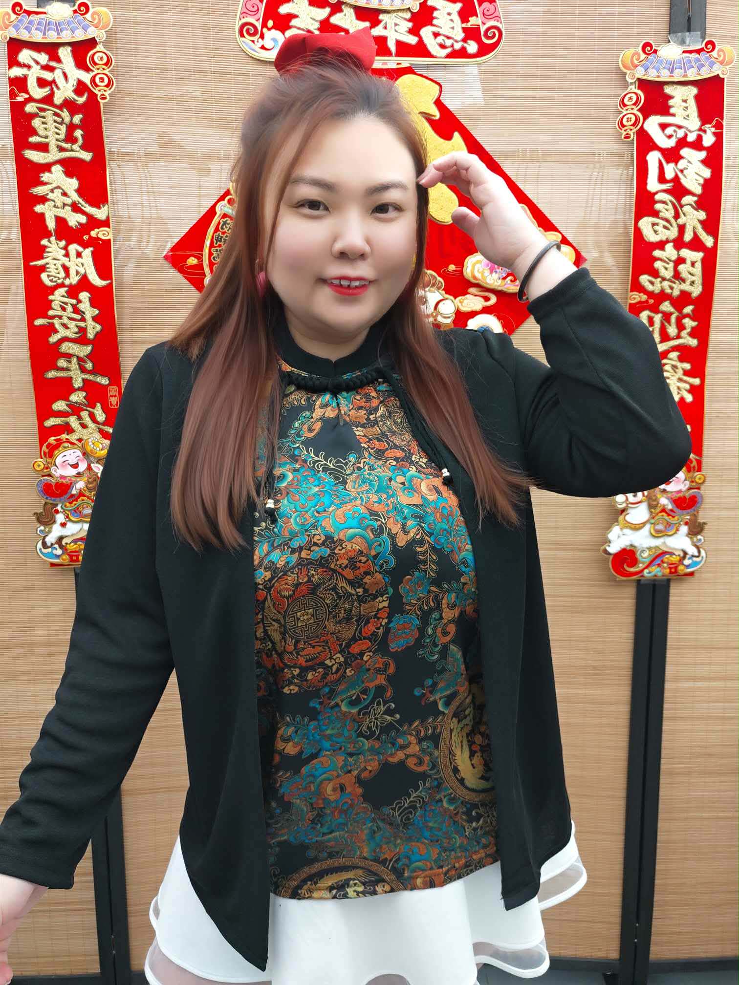 DDD01 假两件新中式设计上衣