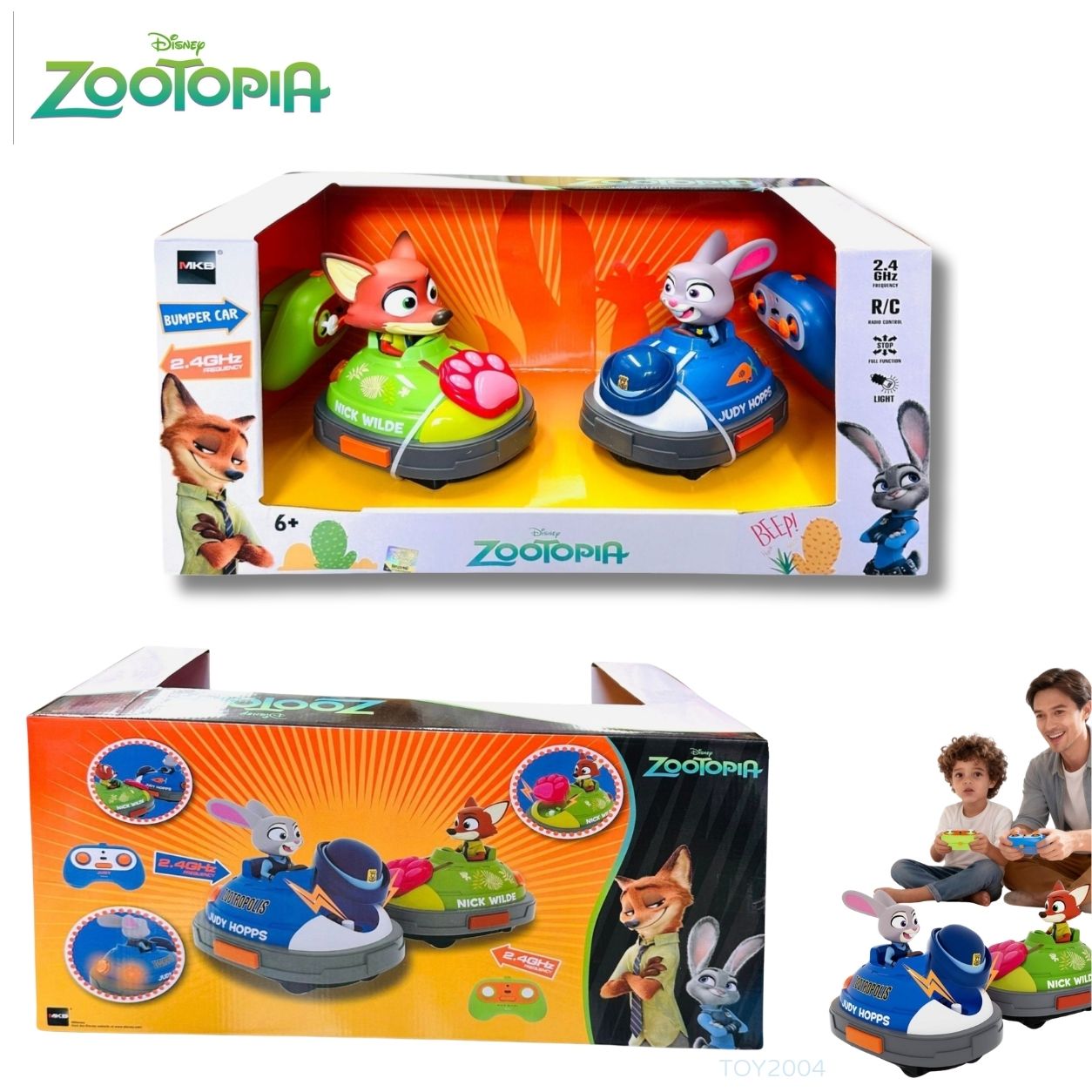Disney Zootopia 優獸大都會 Judy朱迪 Nick阿力 2.4GHz遙控碰碰車雙車對戰套裝