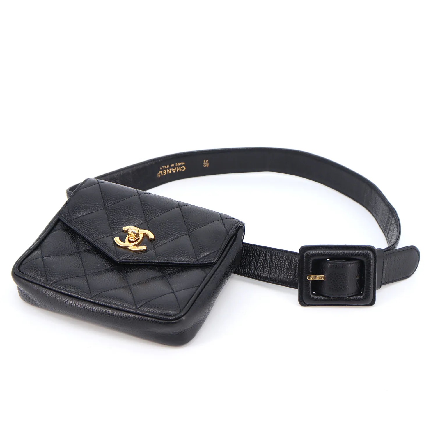 Chanel Coco Mark Matelasse Caviar Waist Bag