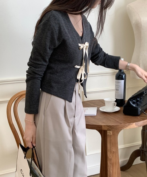 double ribbon 綁帶短外套