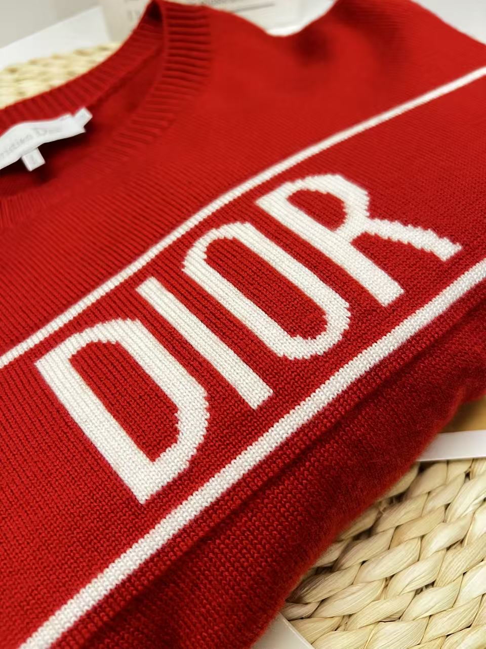 Christian Dior Fringe Logo Sweater（100% Wool)