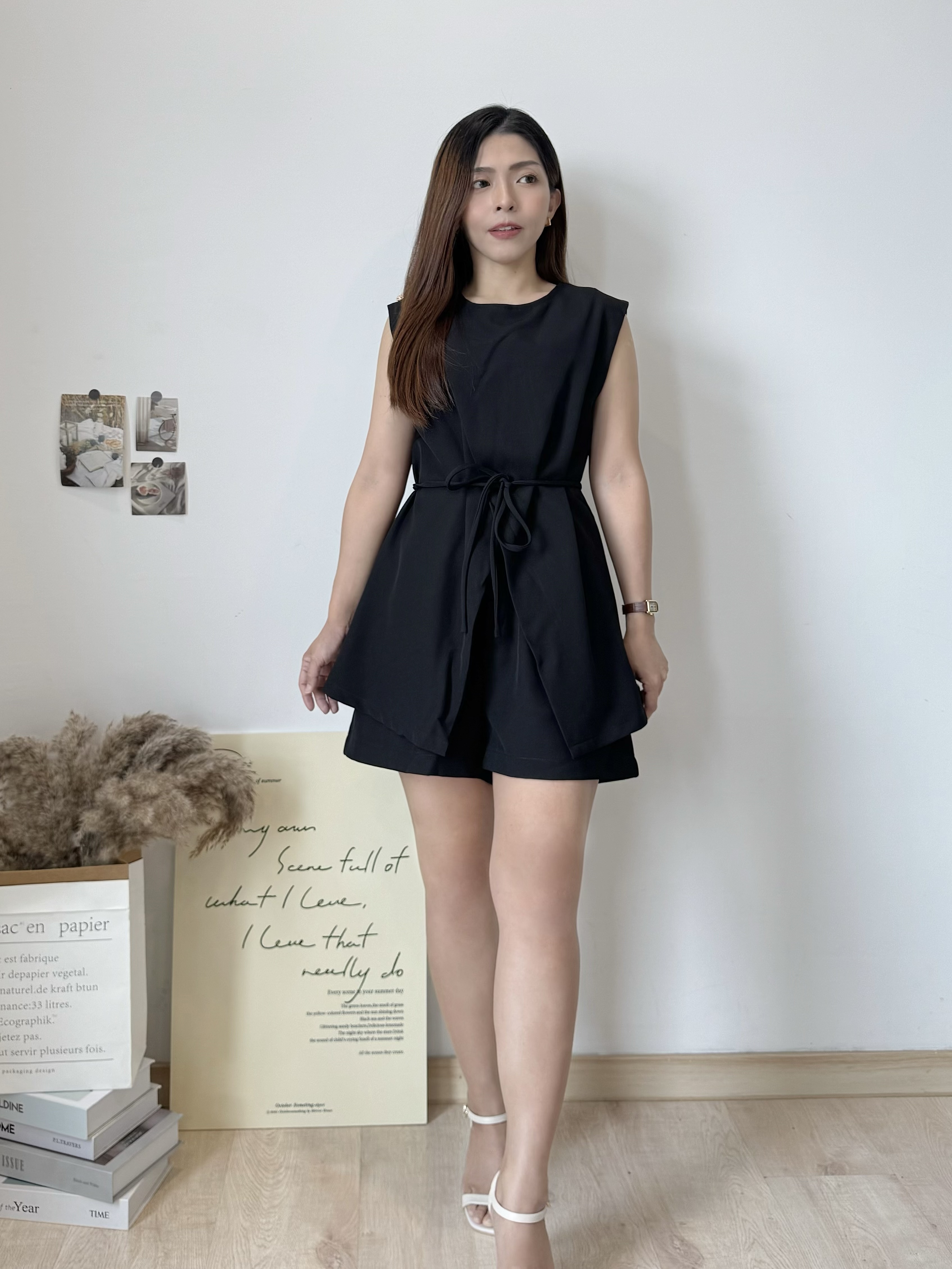 Korean Tailored Tie-Waist Set 韩系系带西装短裤套装 ( 3 colours )