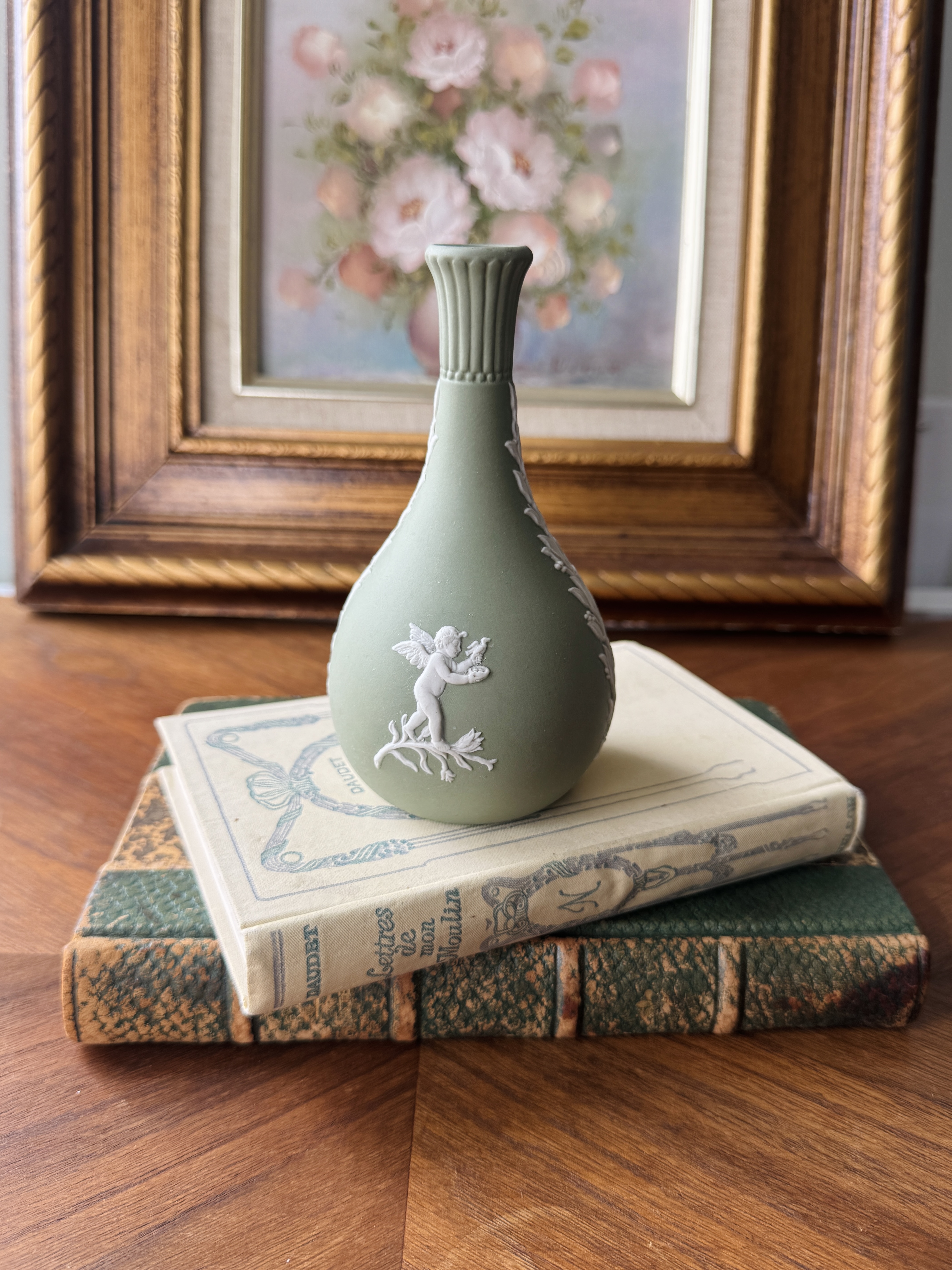Vintage Wedgwood Green Jasper Bud Vase (MT2461)