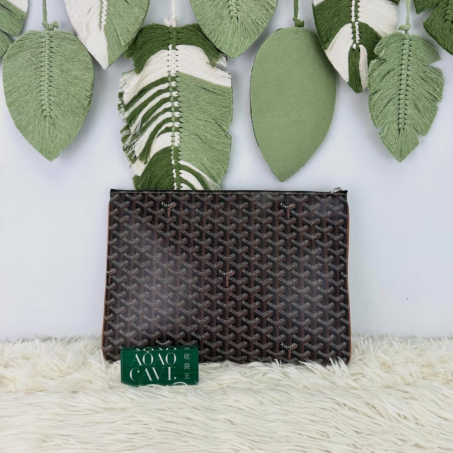 GOYARD 🤍PRE OWNED Sénat MGM Pouch 啡色印花手拿包 2025年 全套有盒🤎