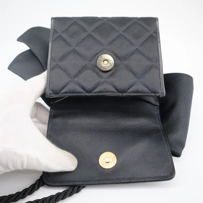 Chanel Vintage Satin Bow Evening Bag
