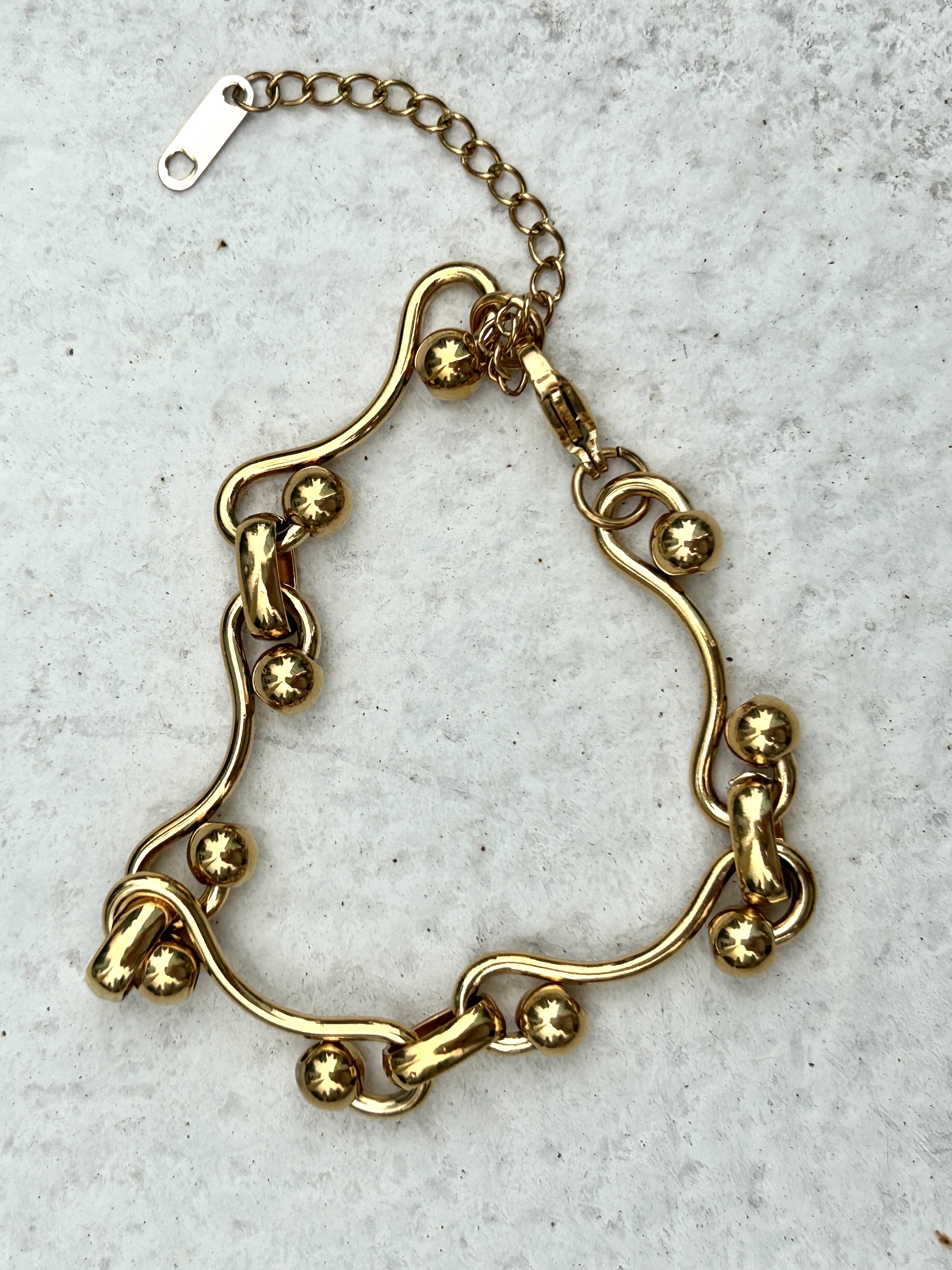 Gold beads stainless bracelet