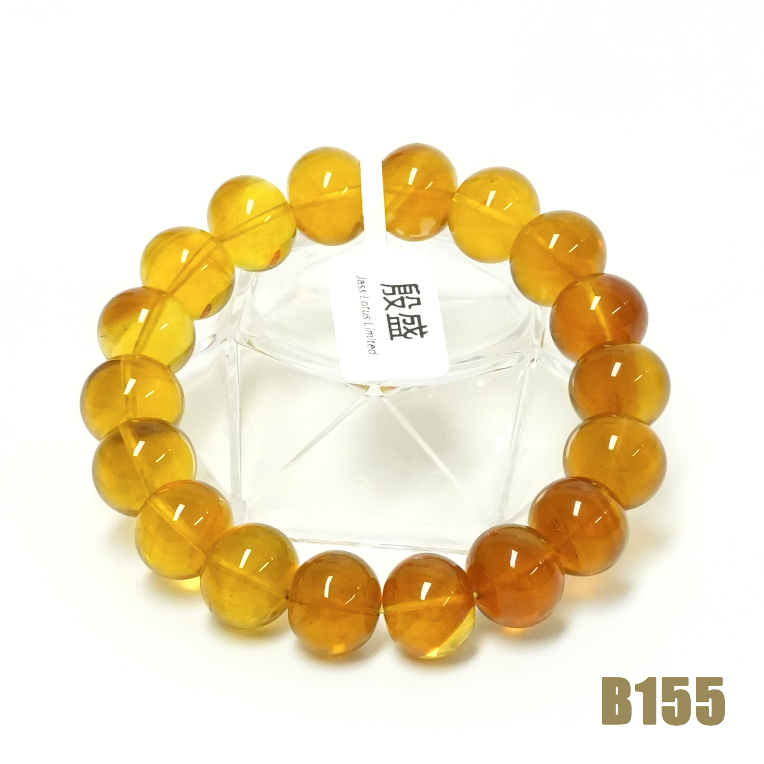 淨水雙色珀鼓珠手串