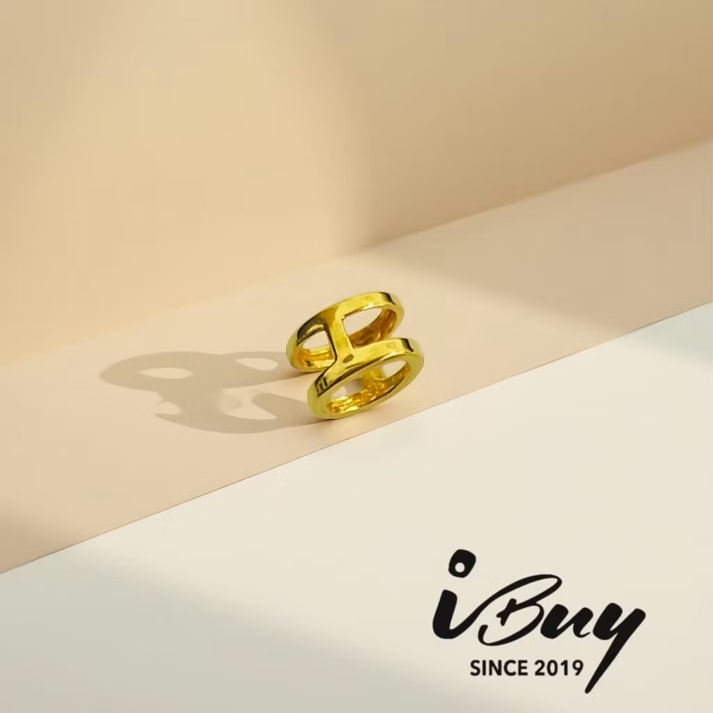 916 GOLD FULL GLOSS MINI H CHARM BEAD 916 金 亮面迷你 H 字母串咀