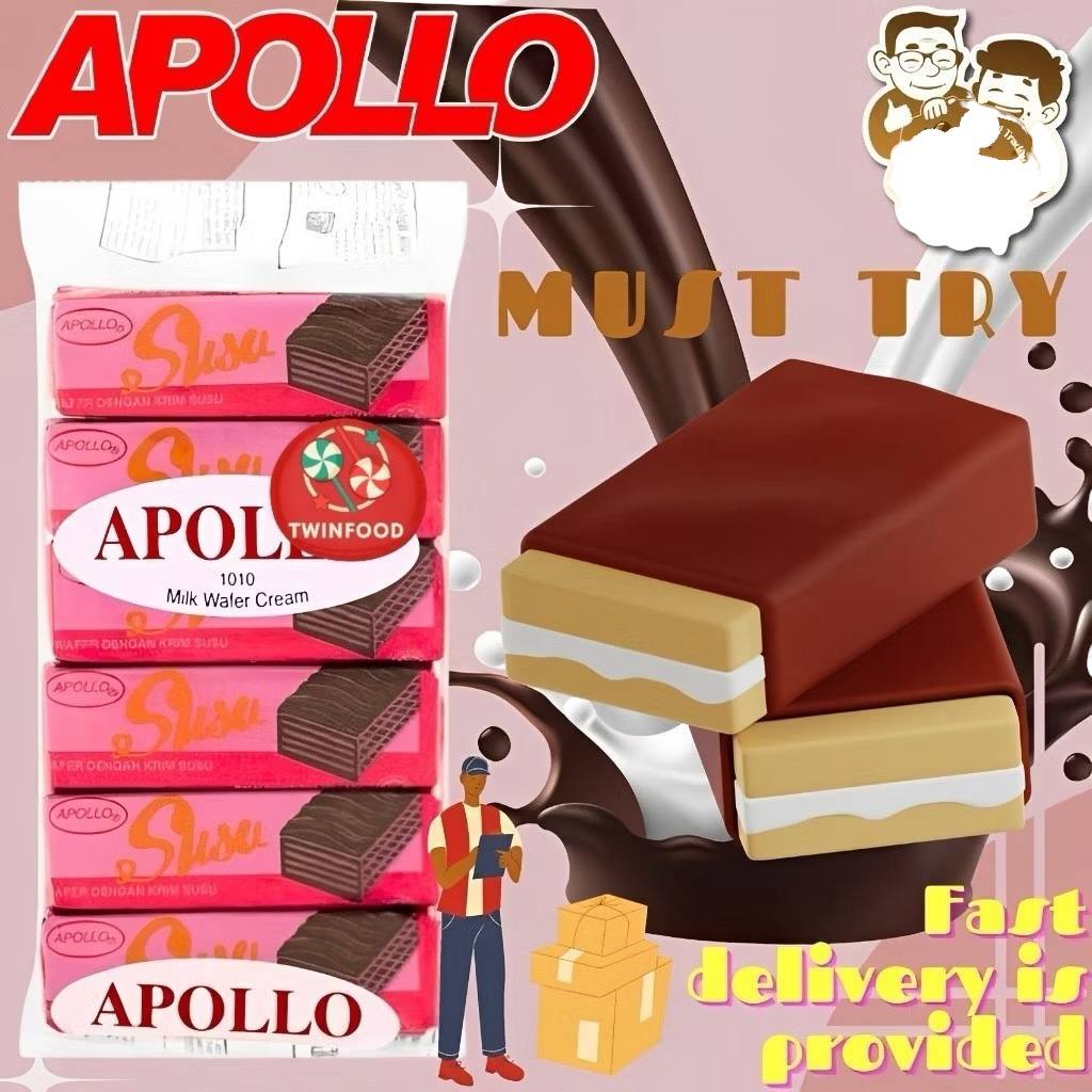 12pcs x 12g Apollo Cream Wafer (Chocolate Milk/ Milk)