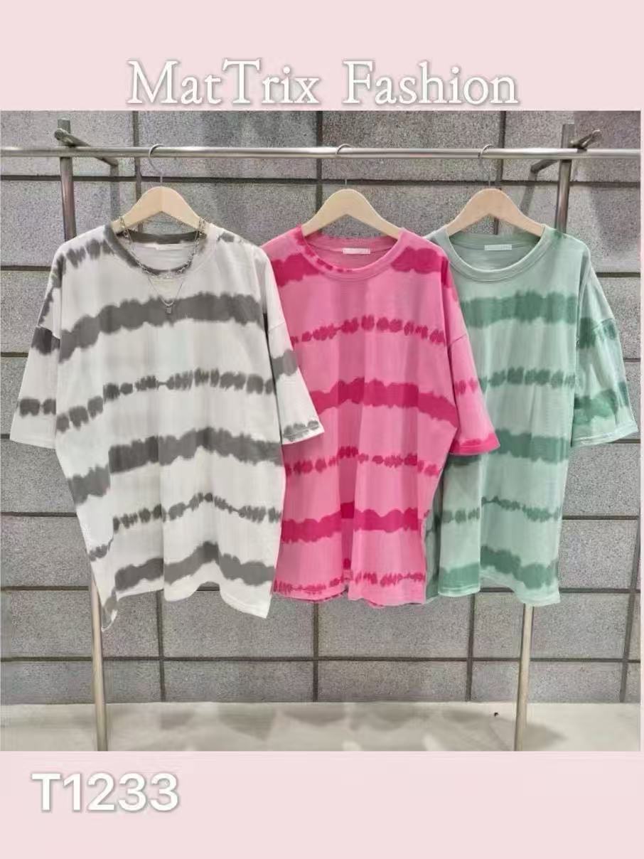 T1233扎染間條Tee 原價$220