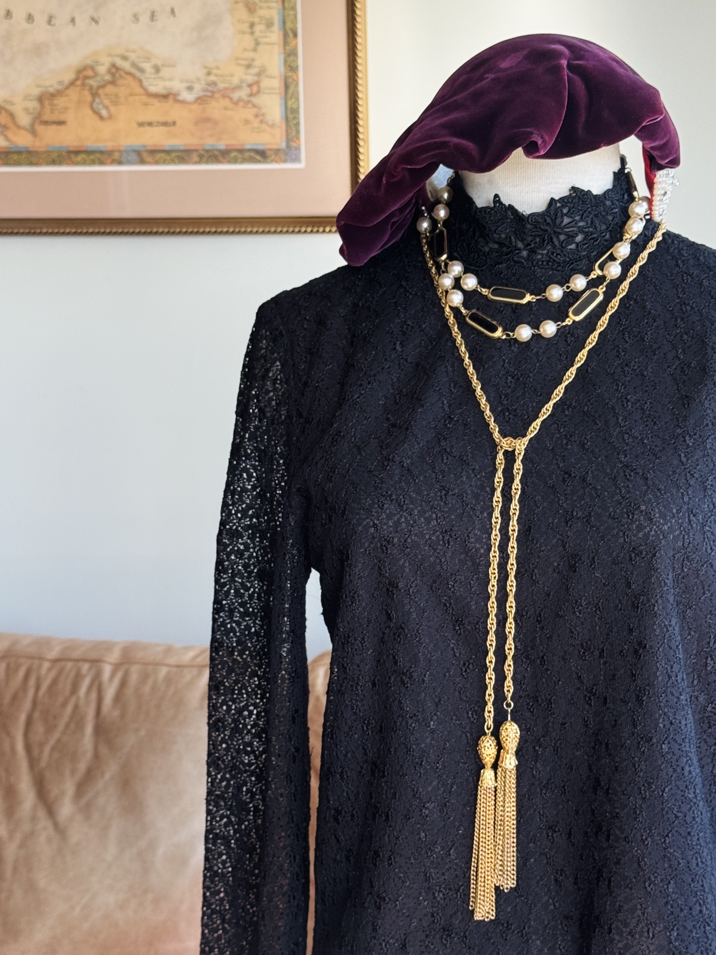 Vintage C.a.1960s Tassel Chain - Lariat Necklace or Waist Chain(MT2630)