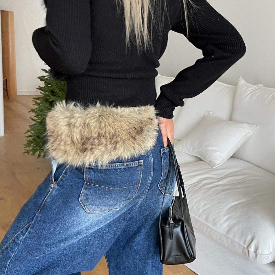Fur fox belt 