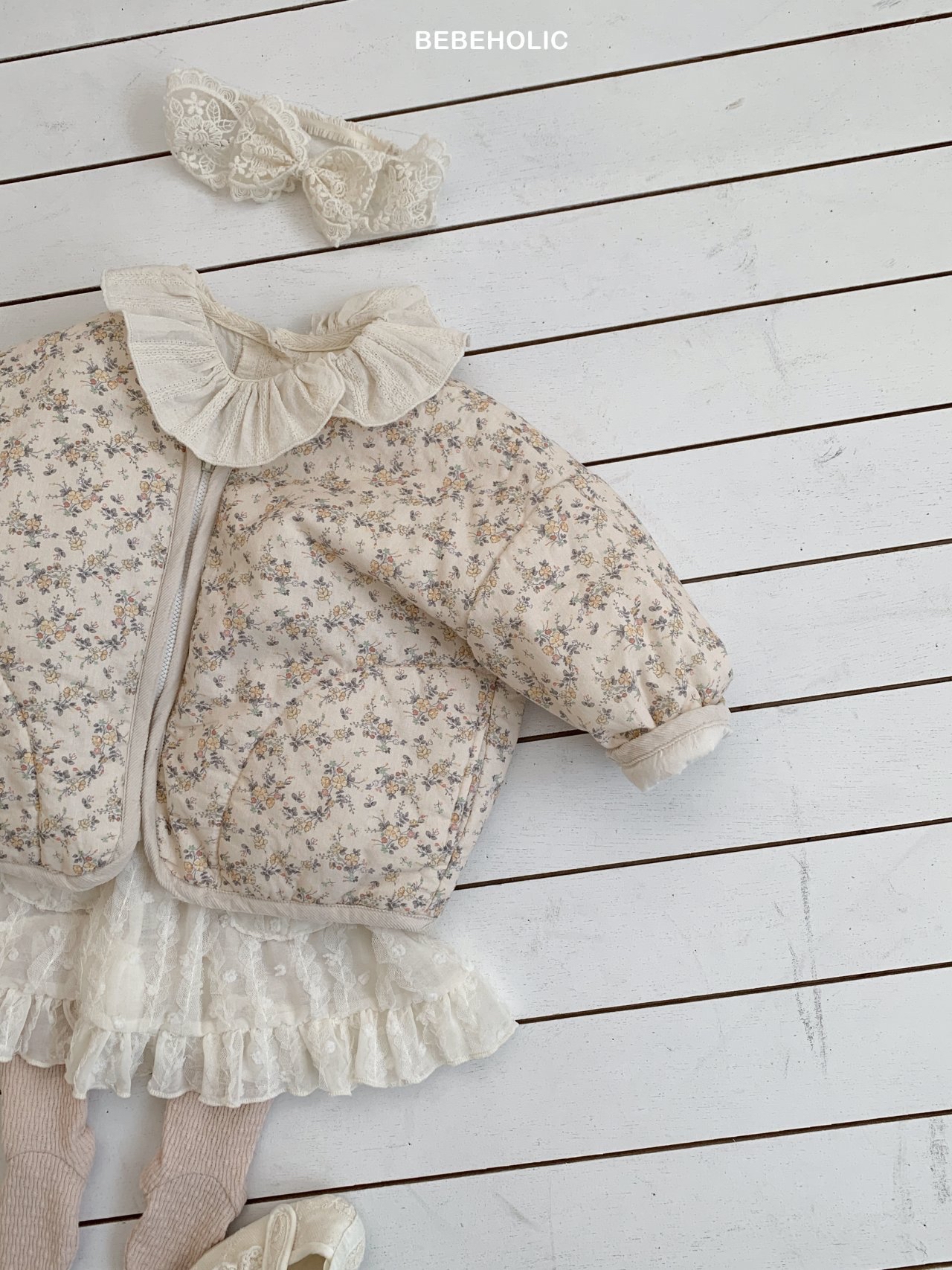 🌸預訂 韓國直送🌸🇰🇷BEBEHOLIC兩色碎花拉鍊外套