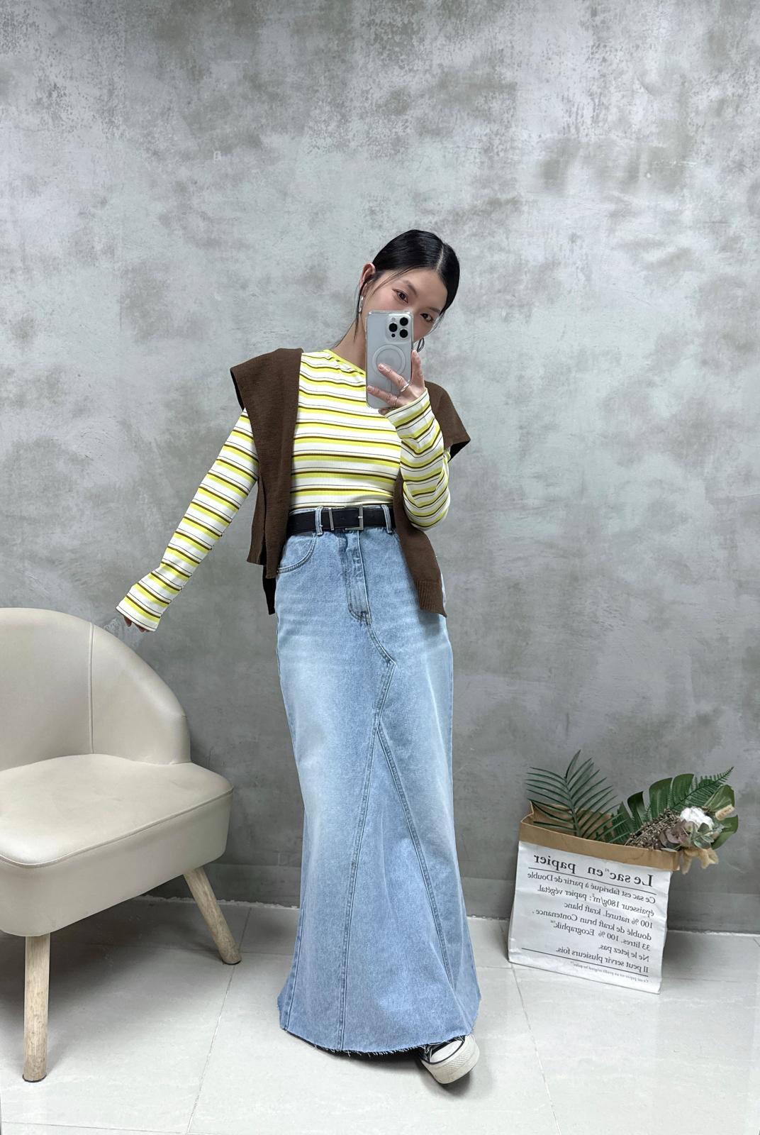 洗水牛仔魚尾裙