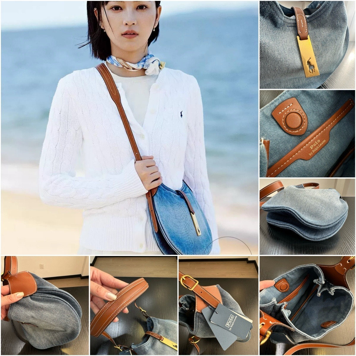 0218 Polo ID 牛仔布小号單肩斜挎包 3月中