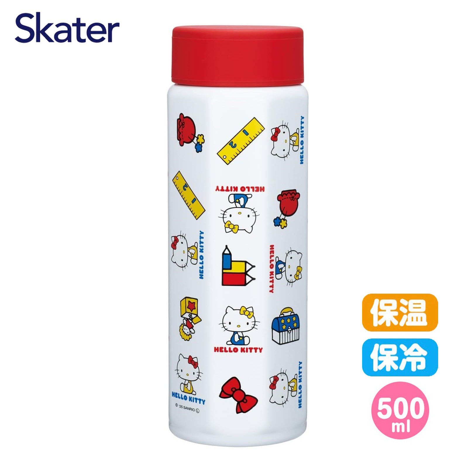 現貨｜Sanrio Hello Kitty 日版 Skater 八角形 不銹鋼膽 保溫杯 500ml (651809)