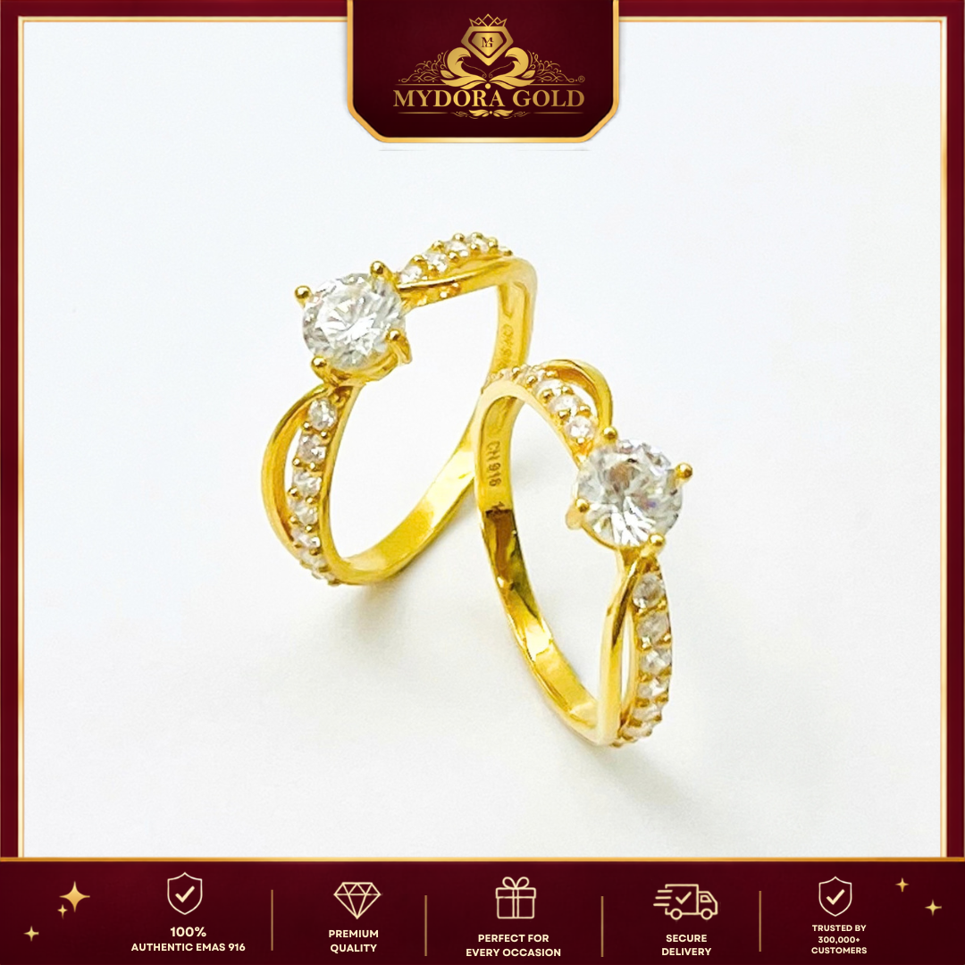 MYDORA Cincin Batu CZ Galaxy Cross l EMAS 916/22K