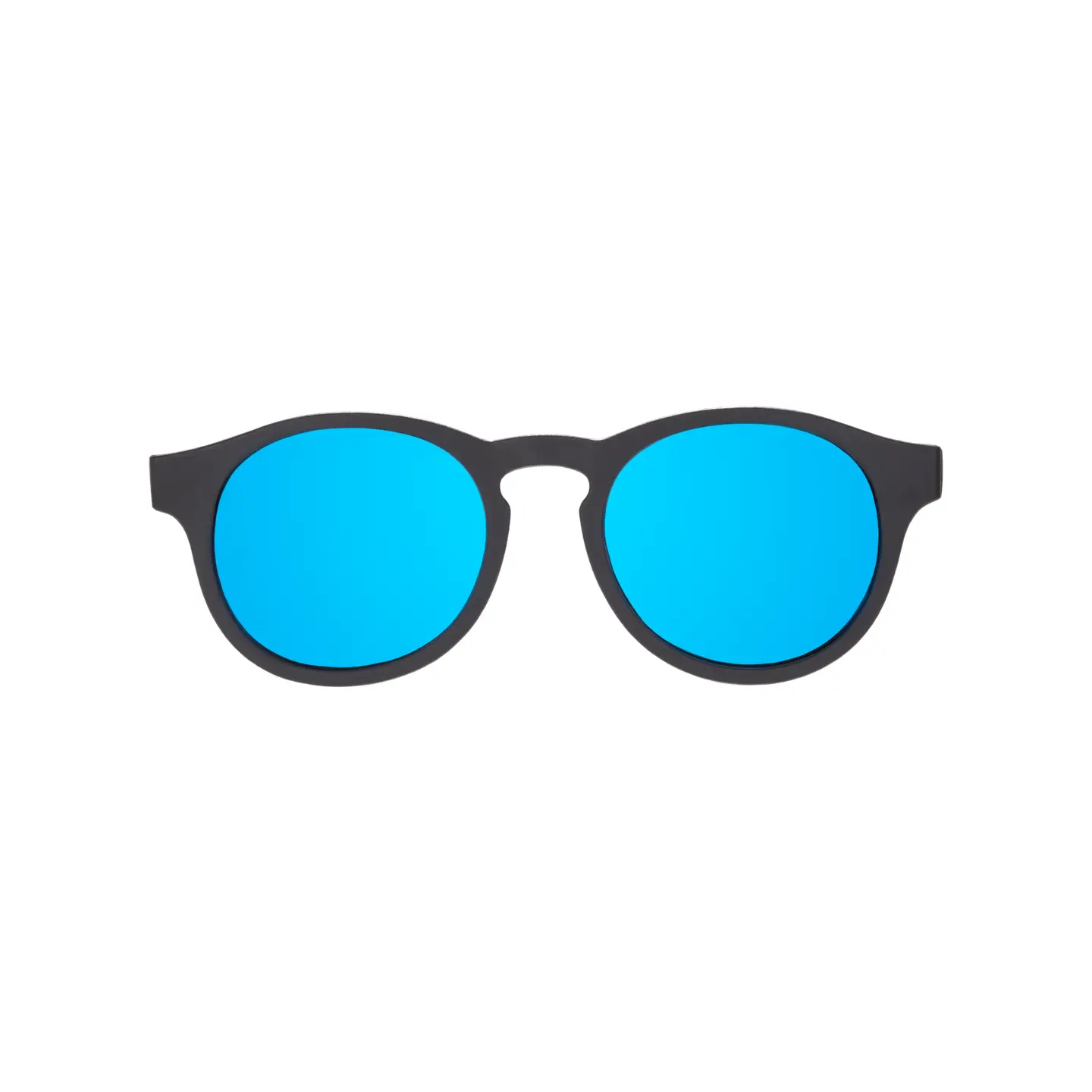 Jet Black w/ Cobalt Blue Lens Polarized Keyhole Sunglasses