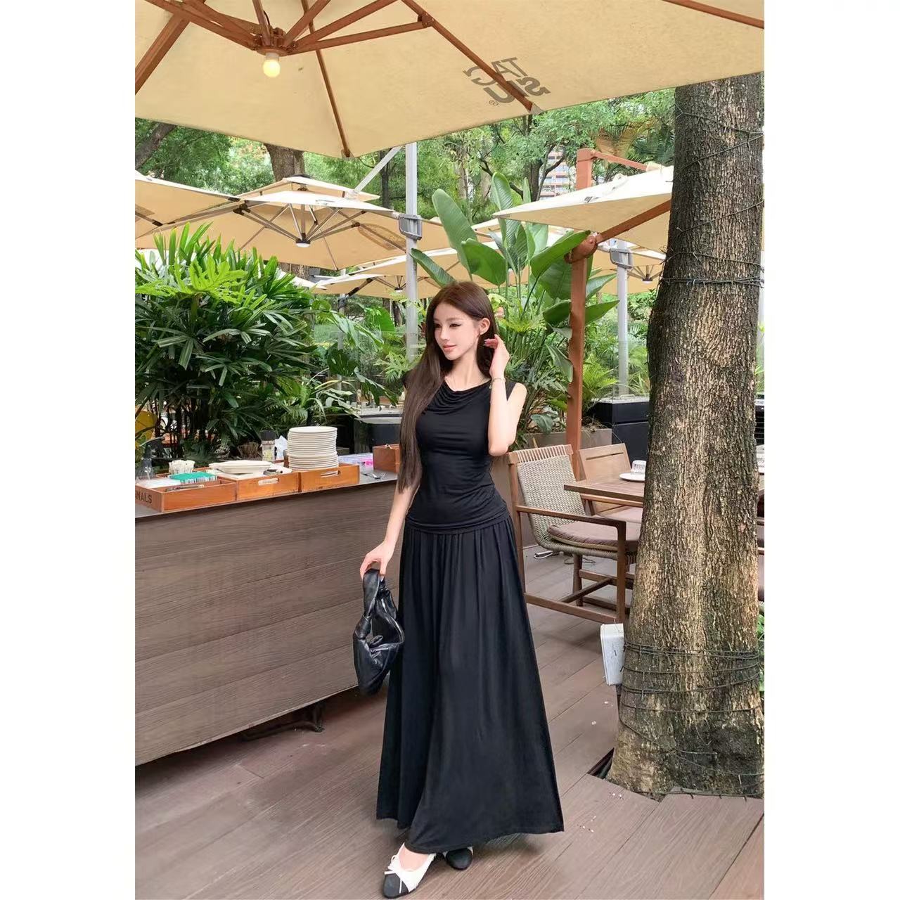 DR359无袖收腰套装