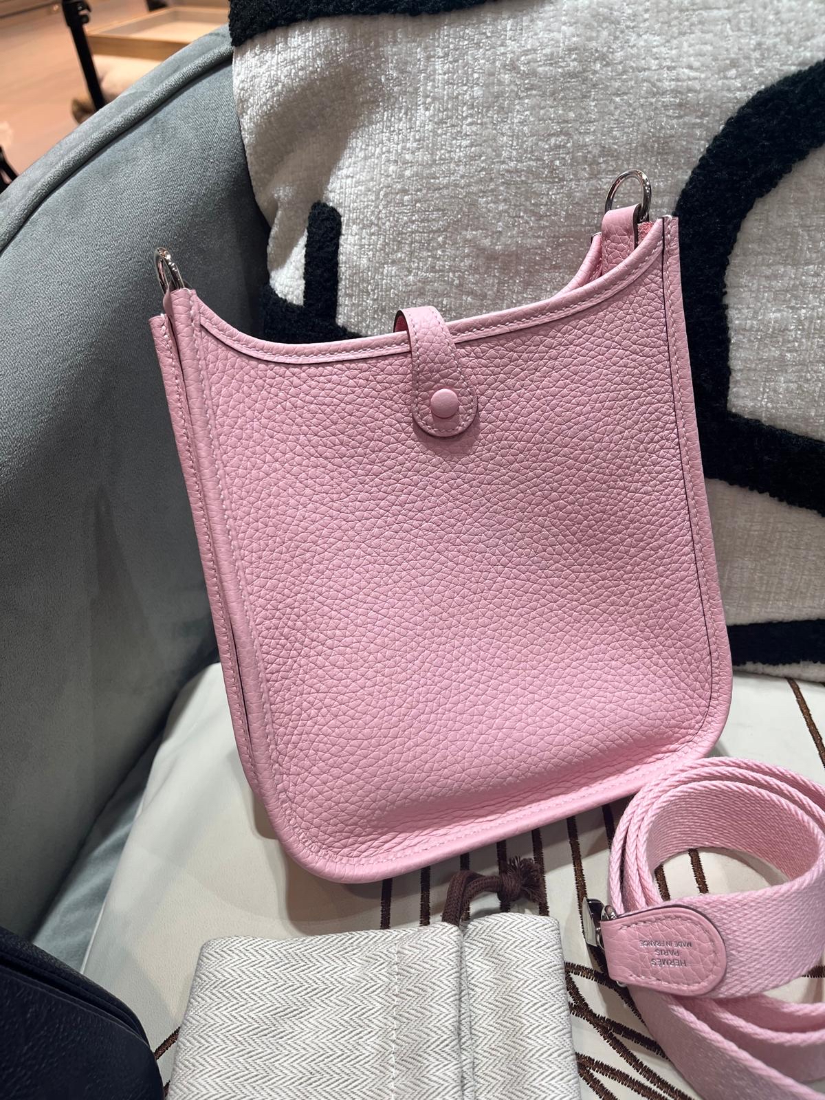 全新 Hermes Mini Evelyne 櫻花粉 Stamp K 100%Authentic, 100%new ✅Dust bag ✅box