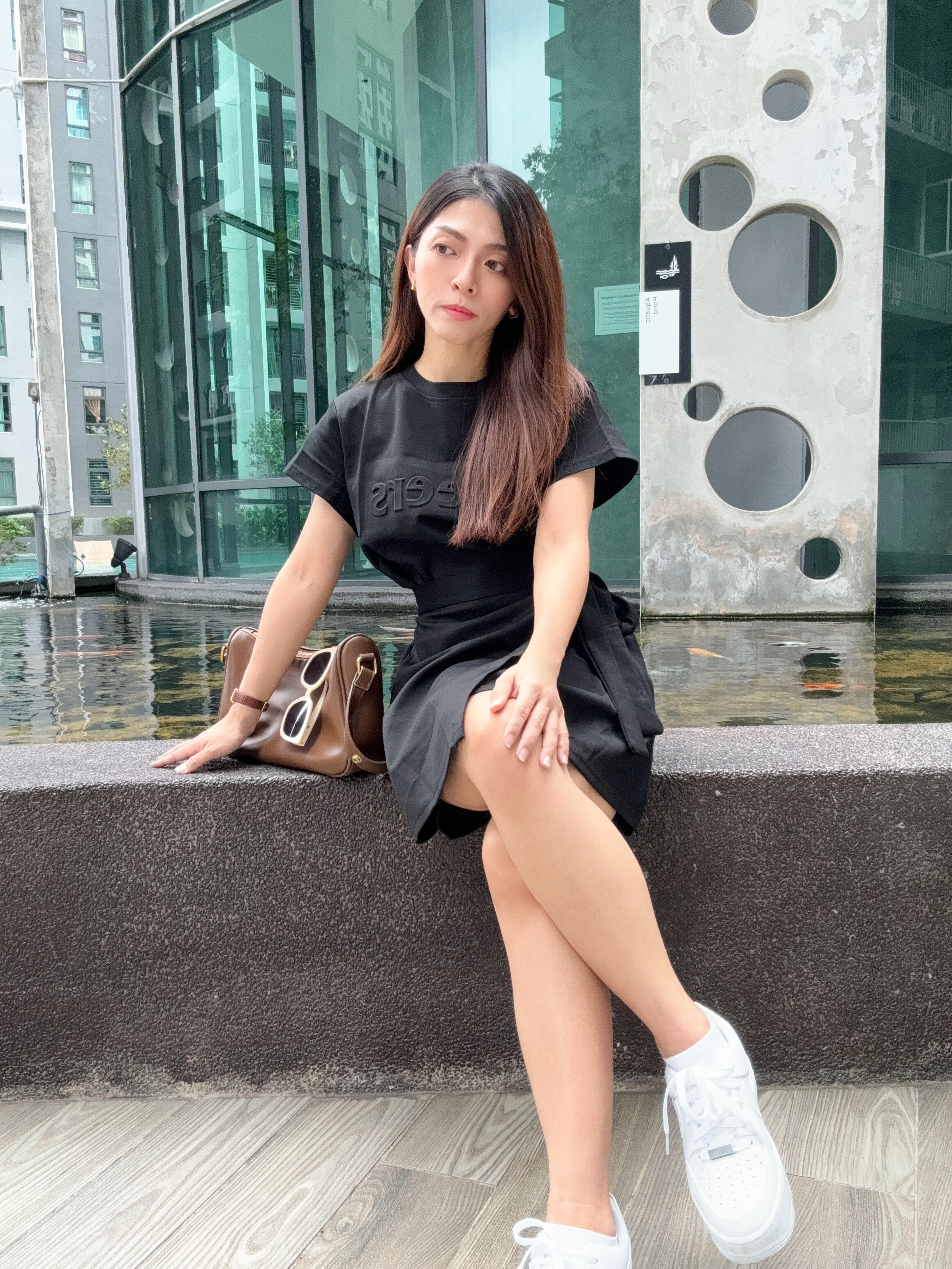 Cheers Letter Casual A-line Dress 美式复古休闲立体字母系带连衣裙(4 colours)