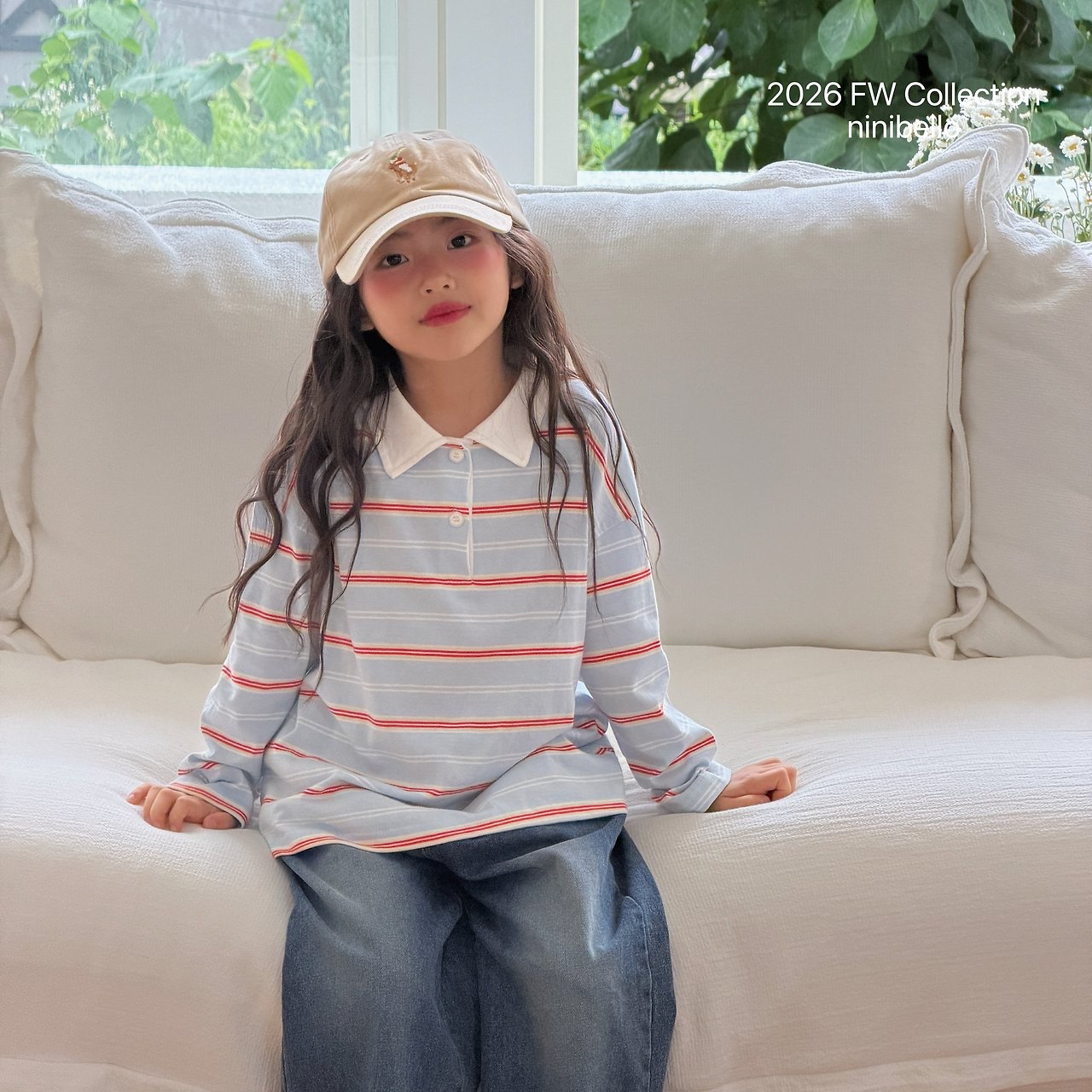 Ninibello | Milky Stripe Collar T-shirt (親子裝)  