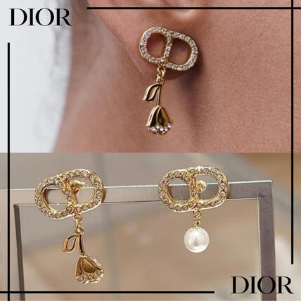 【原單】Dior  玫瑰珍珠耳環
