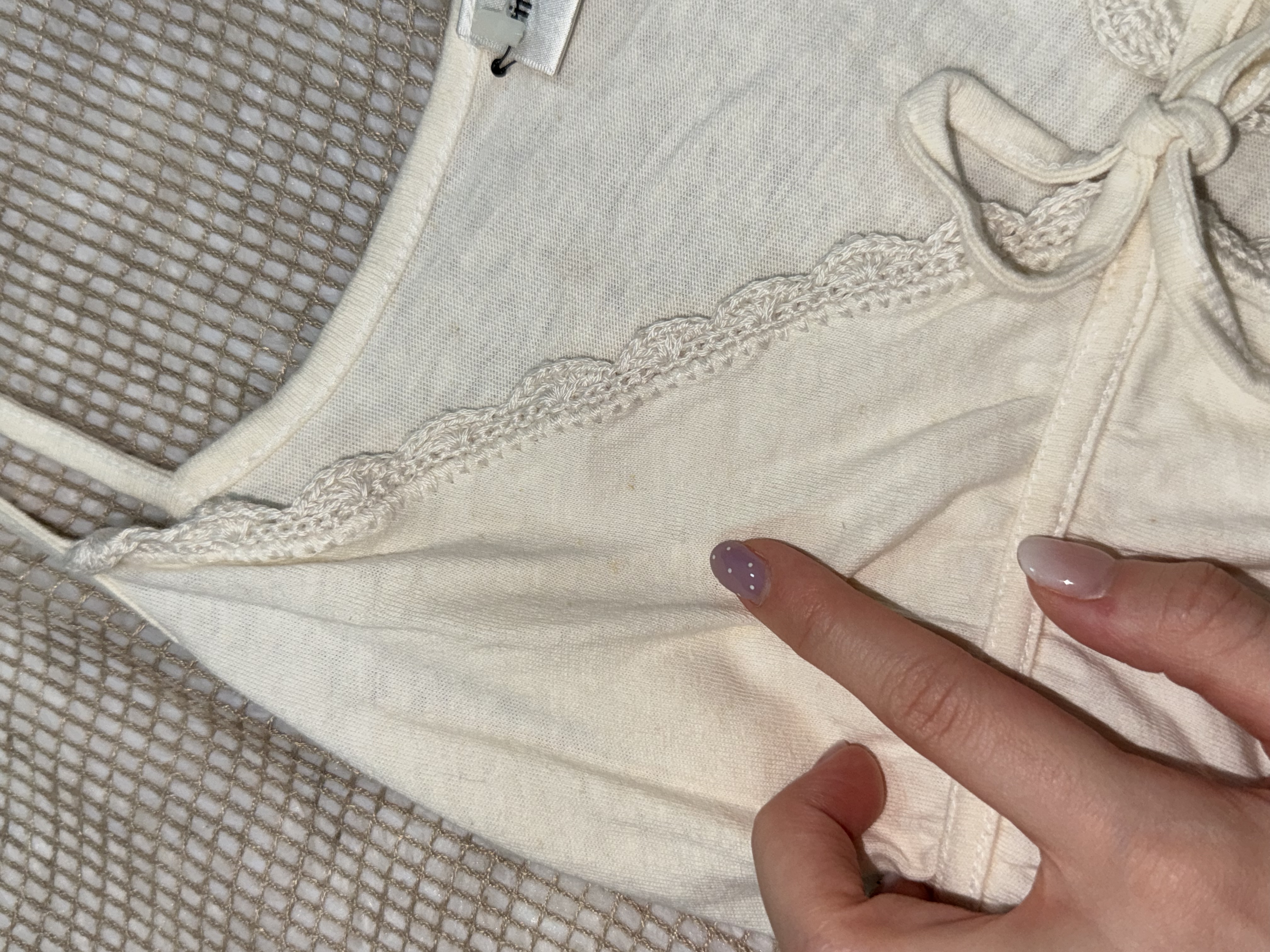 [On Sale]Lace-edged Vest Outer