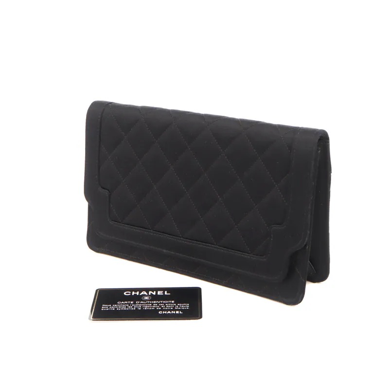 Chanel Vintage Quilted Satin Evening Flap Clutch