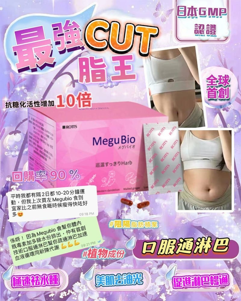 （約3月底到貨）🇯🇵日本製rott's - MeguBio 通淋巴去濕消脂孖寶 套裝 ( 一套三盒 )💕