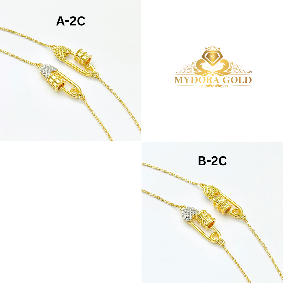 MYDORA Rantai Tangan Tube Bead Safety Pin Series l EMAS 916/22K