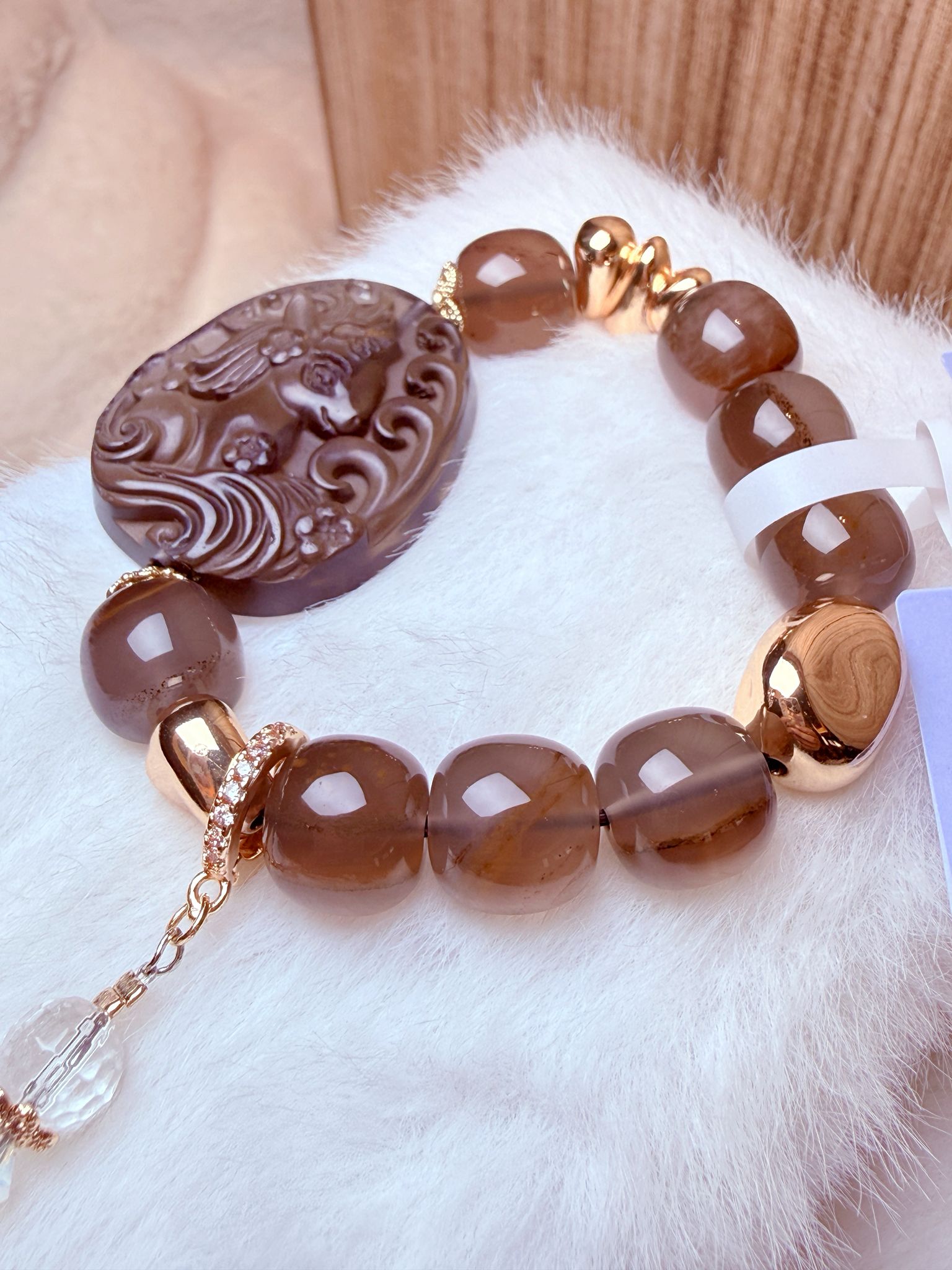 K00130 冰曜石 獨角獸 自家設計手鏈