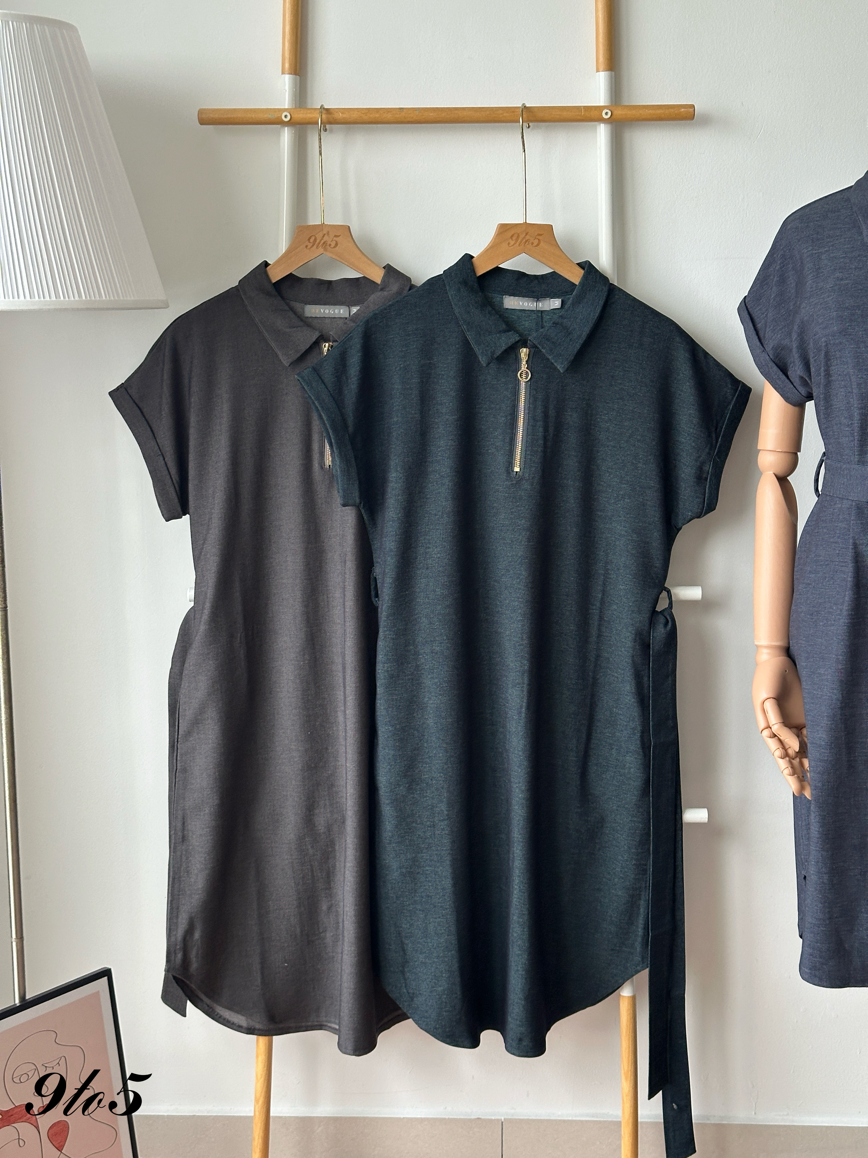 D2367 Polo Shirt Dress - 3 Colors 