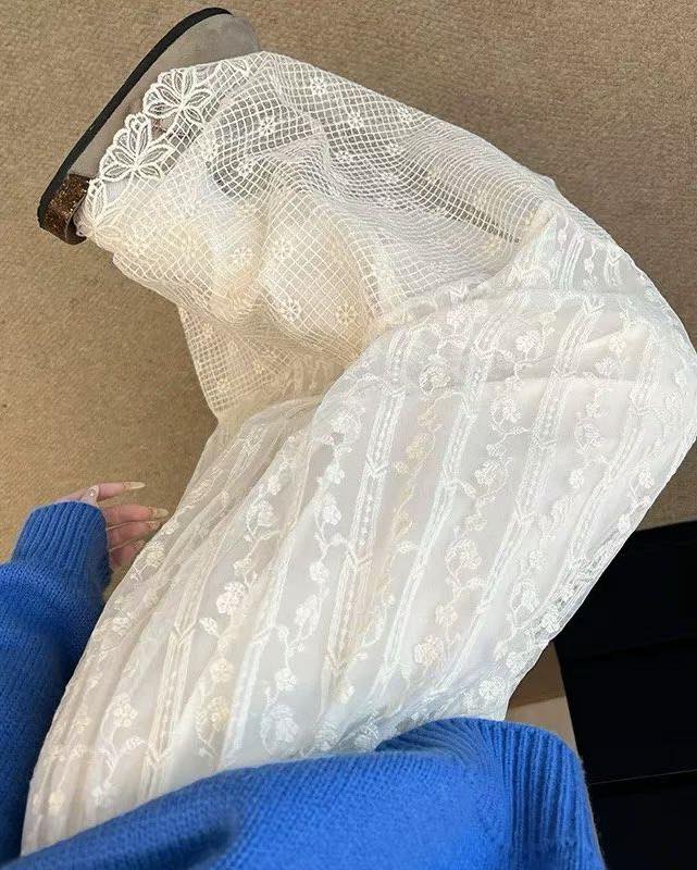 通花網紗半腰裙